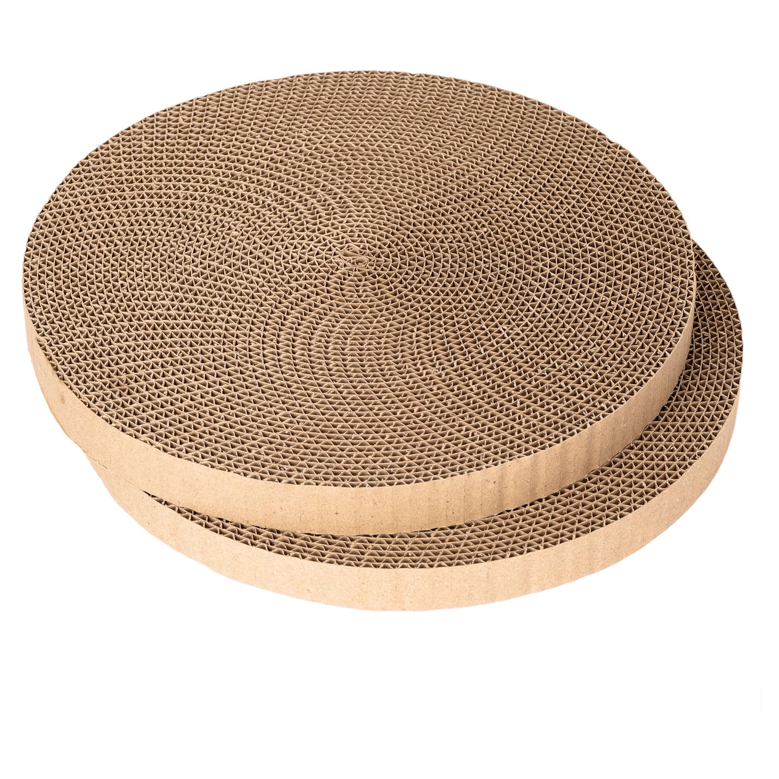 Round Cat Scratcher Refill - 10 Inch Diameter, 7/8 Inch Thickness - Scratching Board Replacement Pads (2Pcs) For Indoor Cats