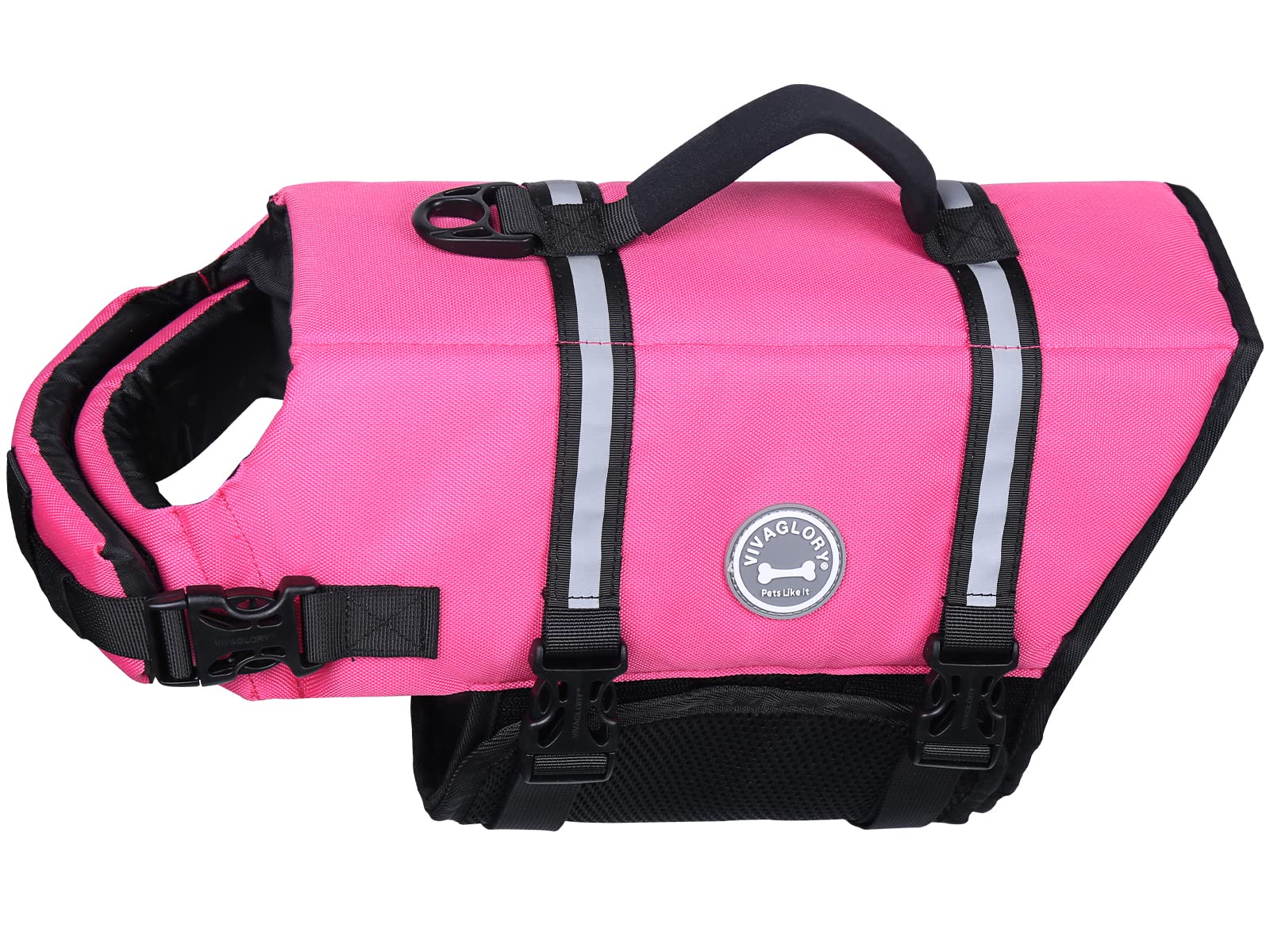 Vivaglory Ripstop Dog Life Jacket For Small Medium Large Dogs Boating, Dog Swimming Vest With Enhanced Buoyancy & Visibility, Pi