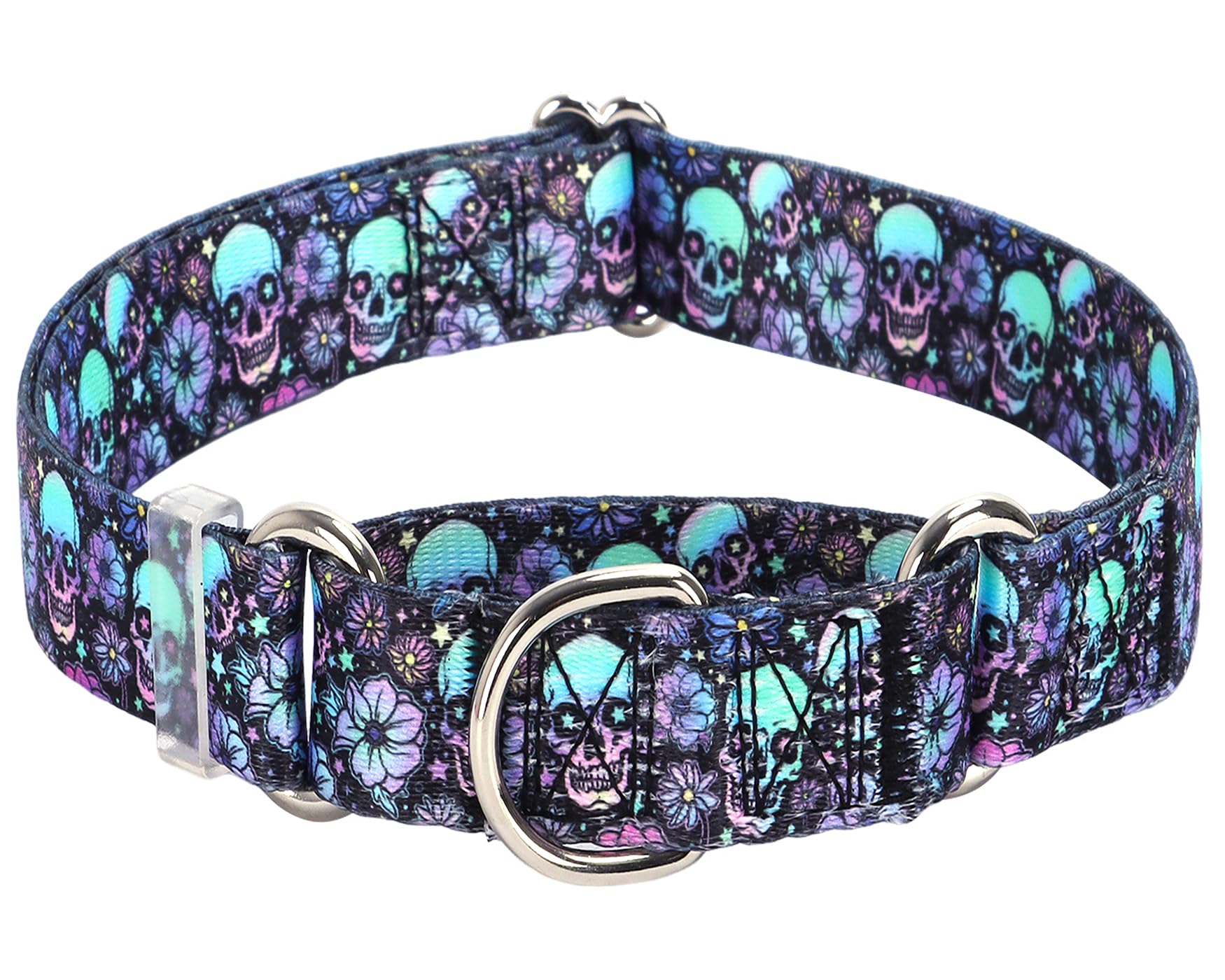Martingale Collar For Dog - Adjustable No-Slip Dog Collar With Skull Design For Large, Medium, Small - Premium Durable Training 