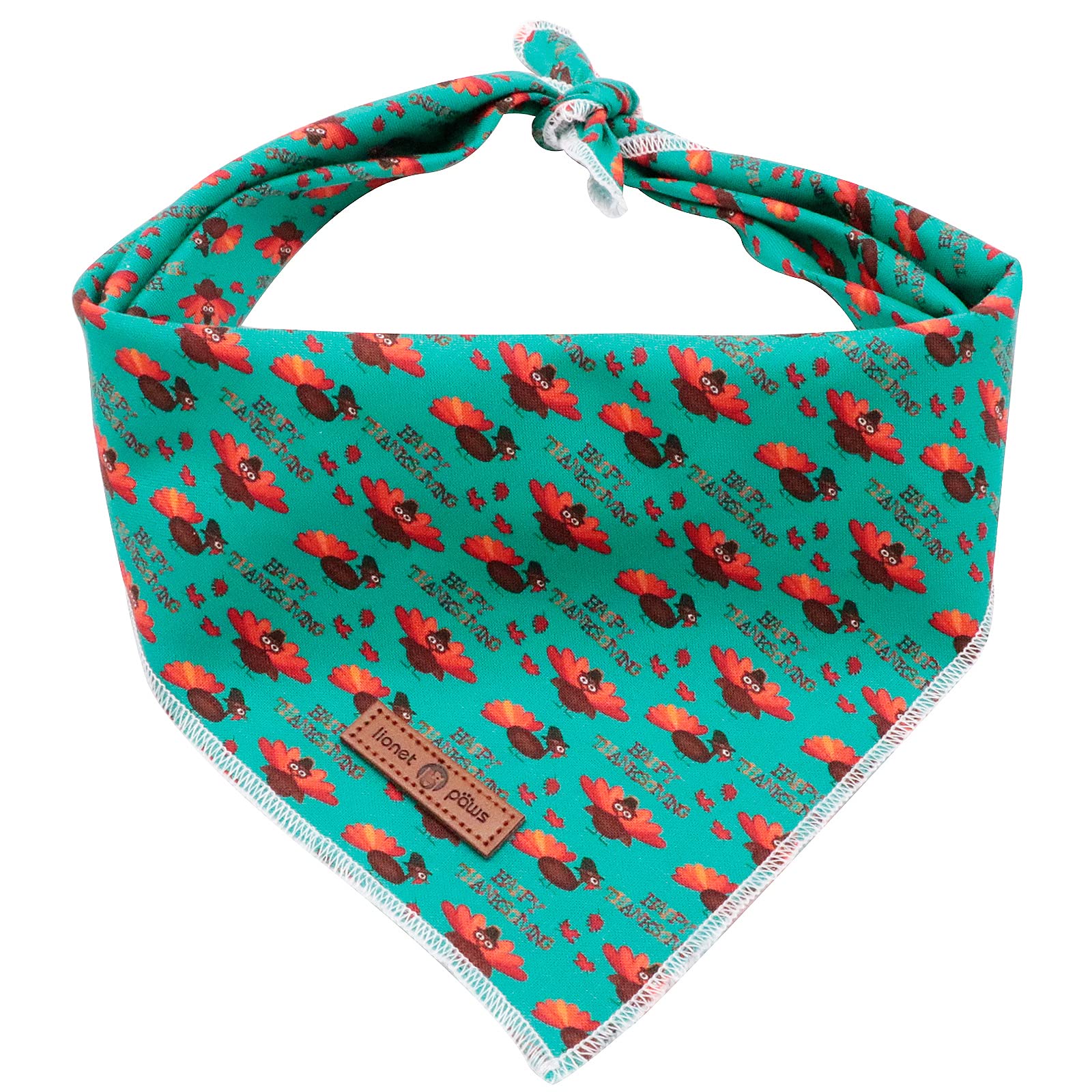 Lionet Paws Thanksgiving Dog Bandana Washable Cotton Handkerchief Scarf Triangle Bandana for Small Medium Large Dogs Girl Boy