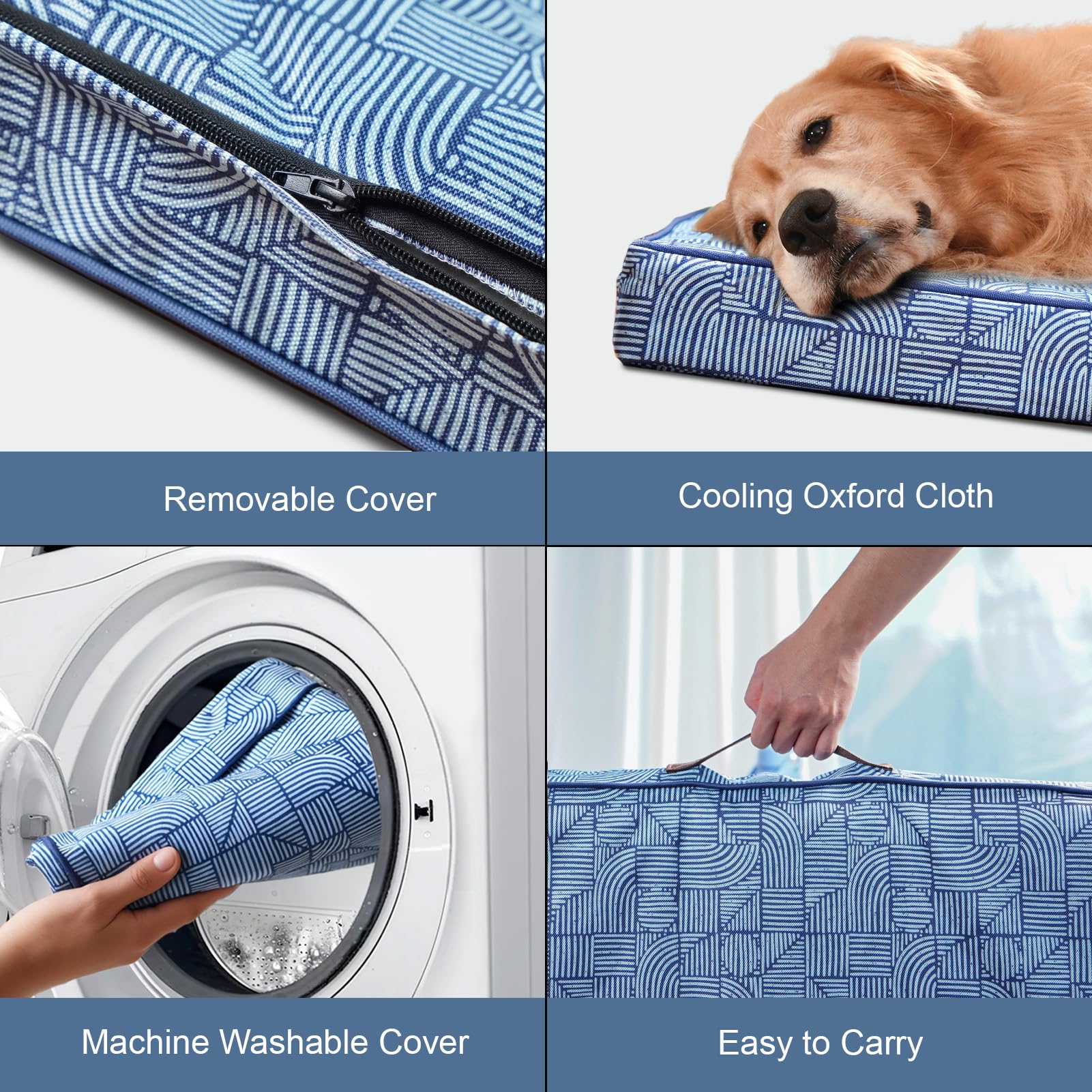 Tail Stories Outdoor Extra Large Dog Crate Bed, XXL Waterproof Dog Bed for Giant Breeds Dogs, 47x29 Inch Orthopedic Egg Crate Fo