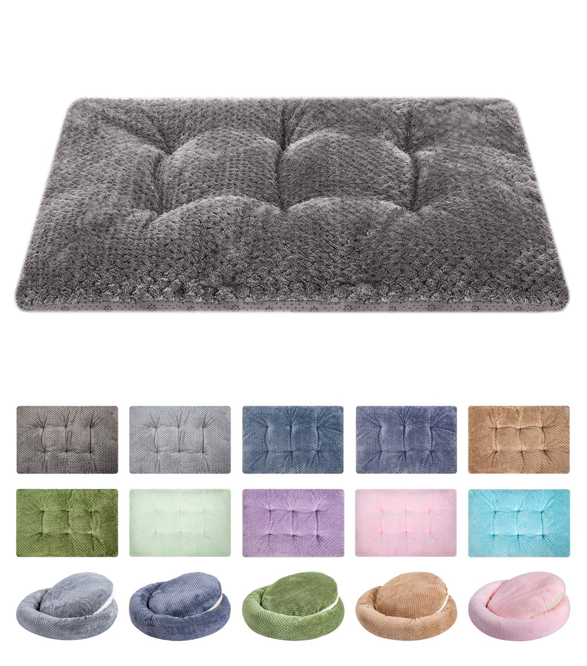 Wonder Miracle Fuzzy Deluxe Pet Beds, Super Plush Dog Or Cat Beds Ideal For Dog Crates, Machine Wash & Dryer Friendly (15'' X 23