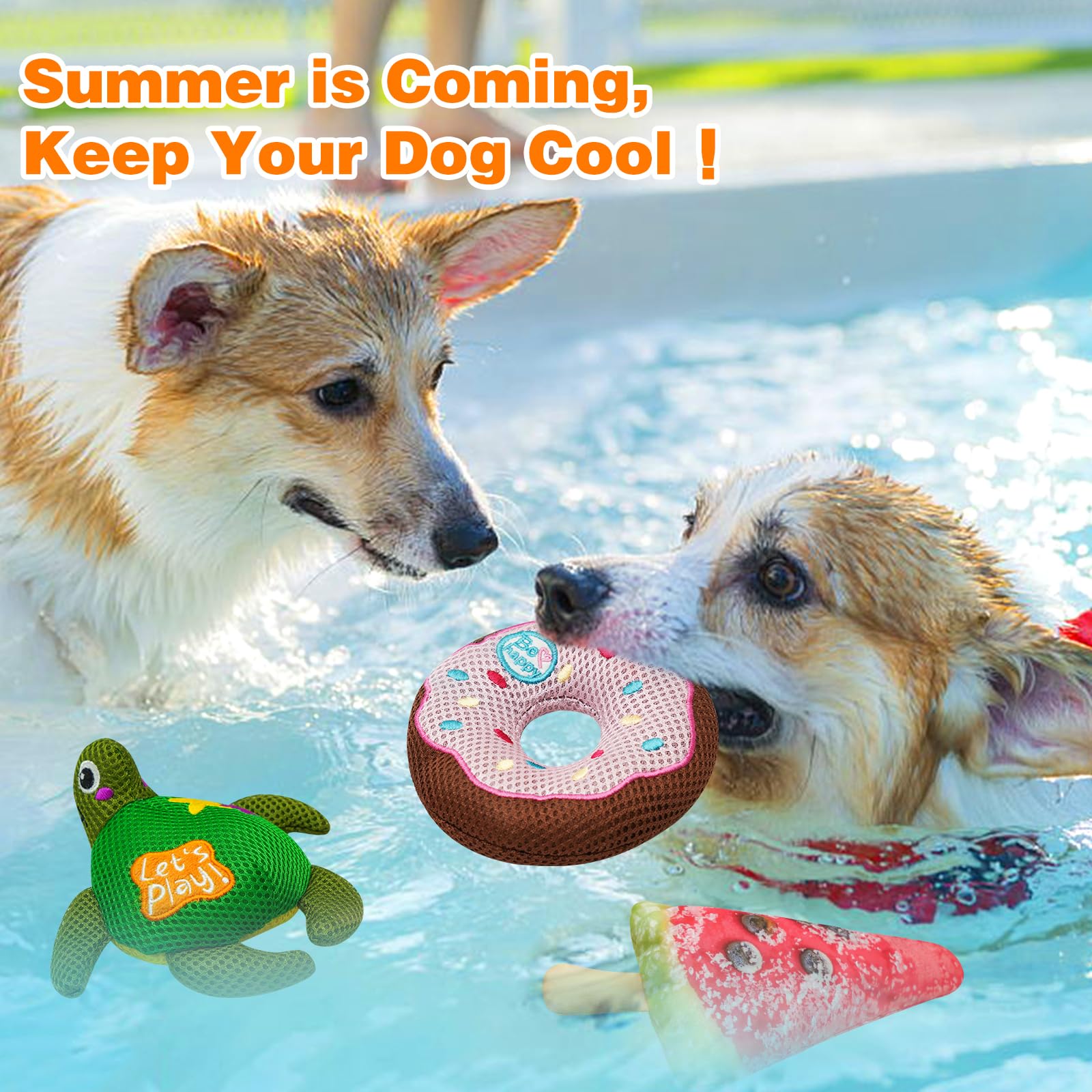 Lepawit Crinkle Dog Toys, Floating Dog Toys With Mesh For Cleaning Teeth, Watermelon Dog Gifts For Small And Medium Dogs