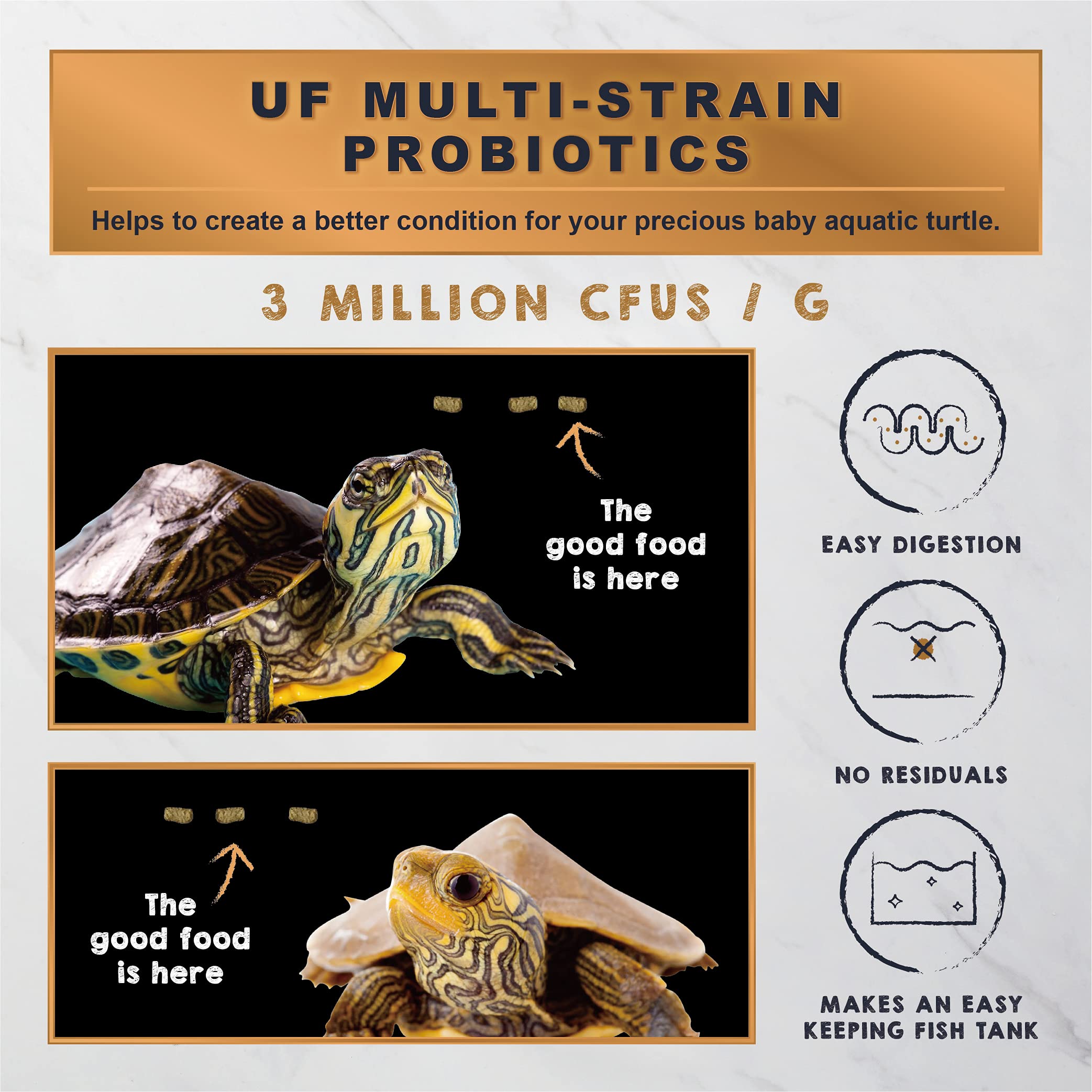 Ultra Fresh Floating Baby Turtle Food, All Natural Ingredients, Wild Sword Prawn, Calcium Vitamin D Enriched for Picky Aquatic B