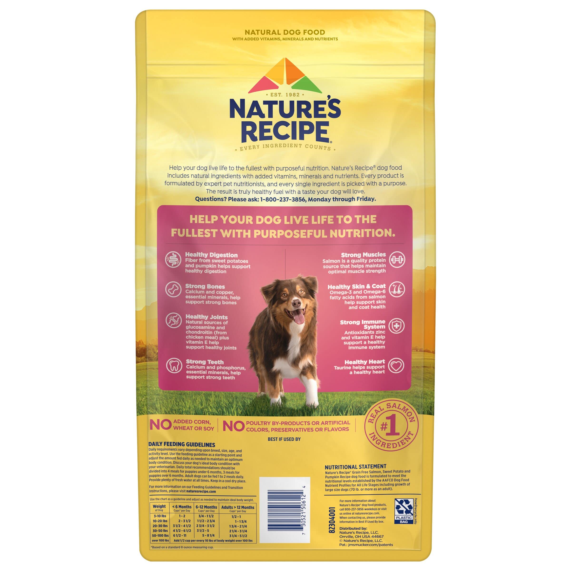 Natures Recipe Grain Free Salmon, Sweet Potato & Pumpkin Recipe Dry Dog Food, 4 lb. Bag