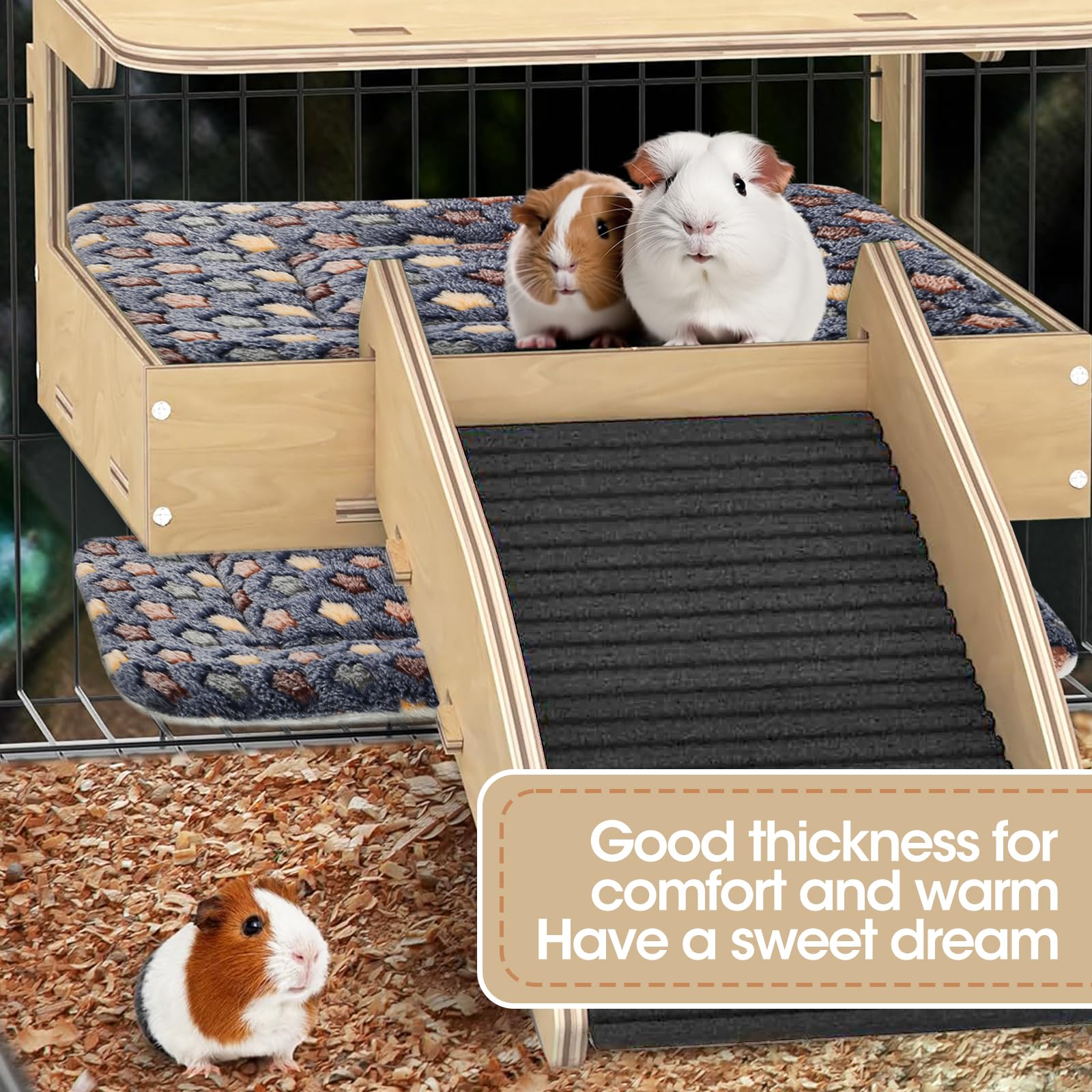 ARCTIC EAGLE 2 Pack Guinea Pig Bed - 10 x 13 Inch Guinea Pig Pee Pads Bedding - Washable and Thickness Upgrade