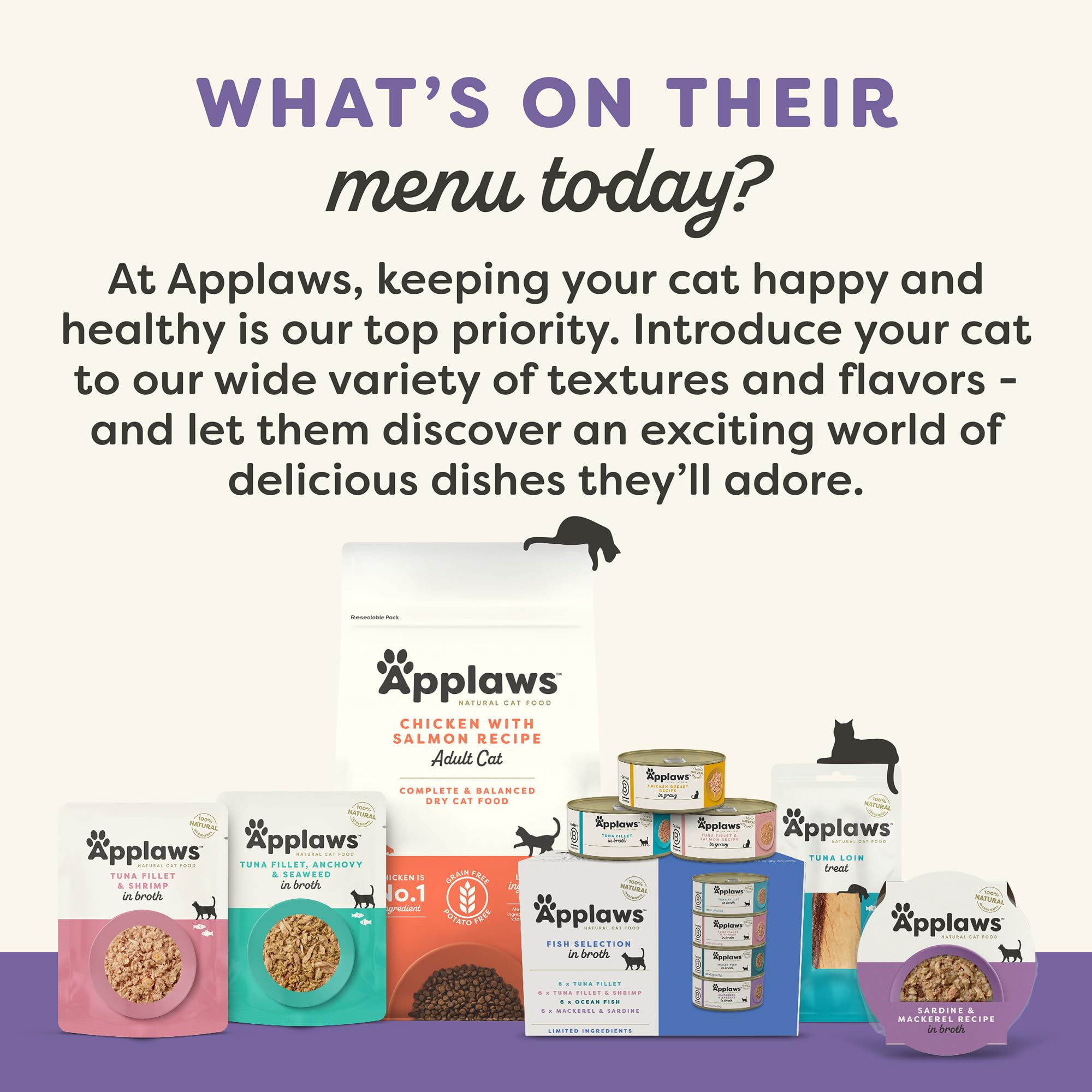 Applaws Natural Wet Canned Cat Food, Made with Limited and Natural Ingredients, Real Protein with No Artificial Additives, Fish