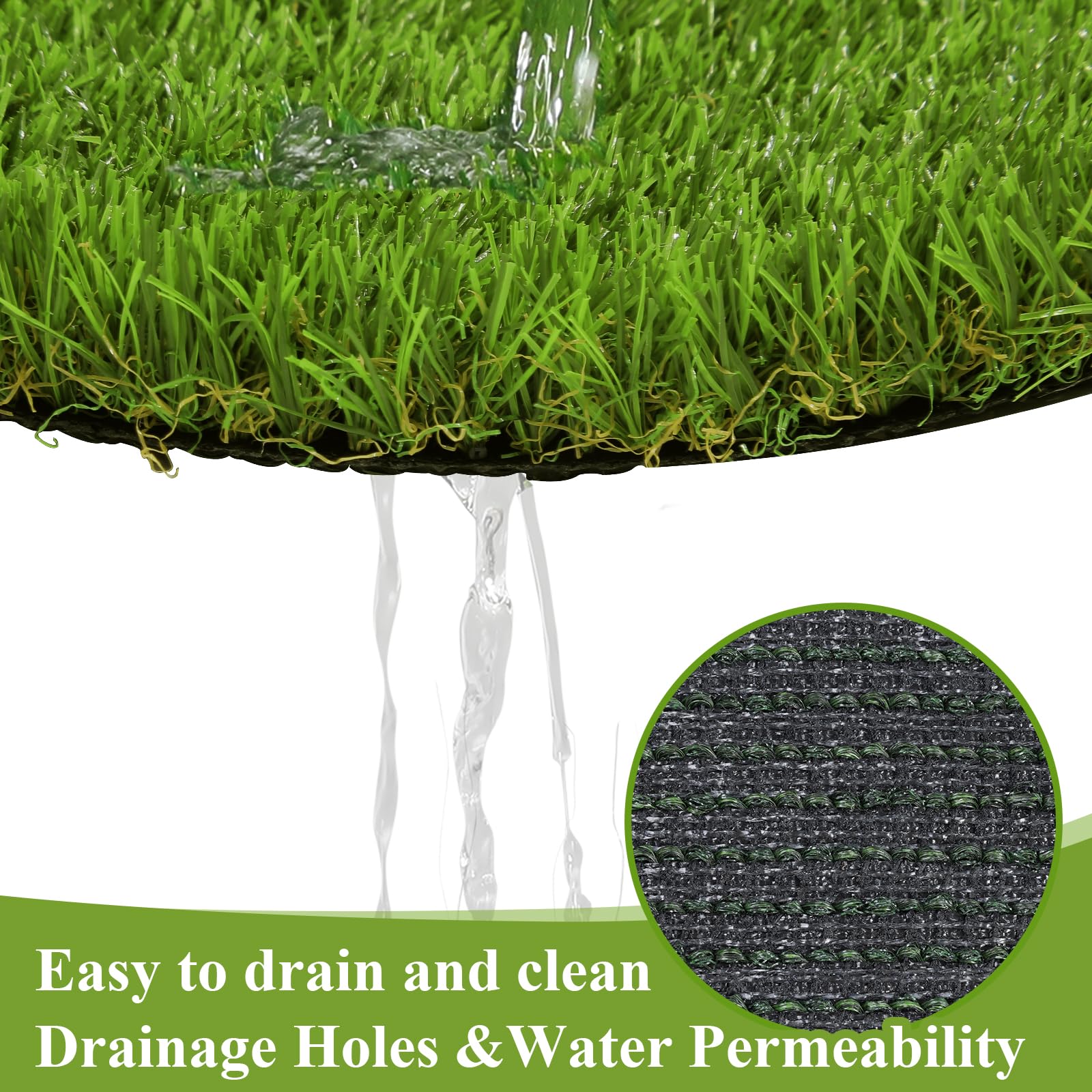 Hebe Artificial Grass Pad For Dog Potty Training, Reusable Grass Mat Turf Mat With Drainage Holes For Indoor Outdoor Use, 32''X4