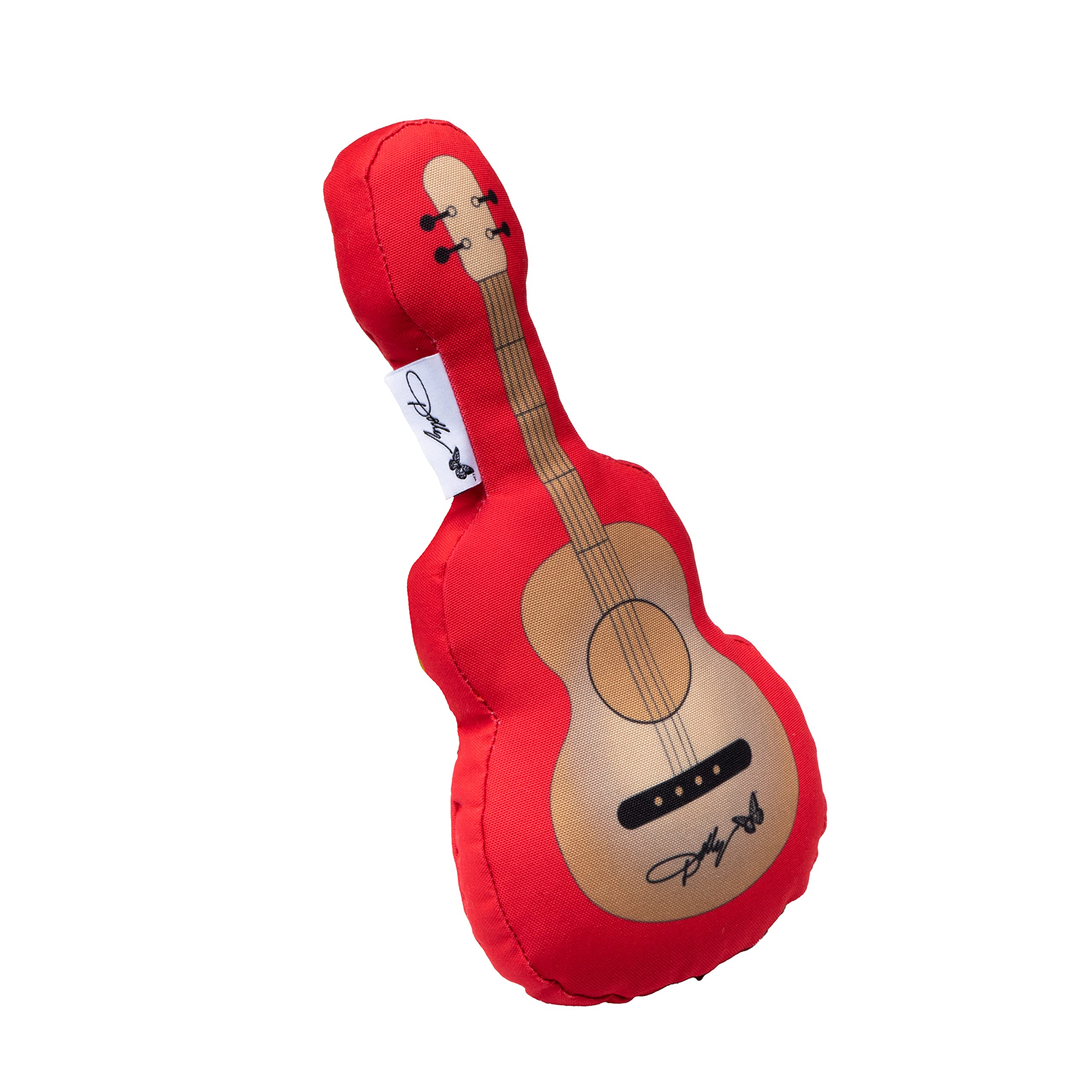 Doggy Parton Red Dolly's Guitar Toy for All Breed Sizes - Durable Plush Dog Toy, Perfect for Playtime and Fetch