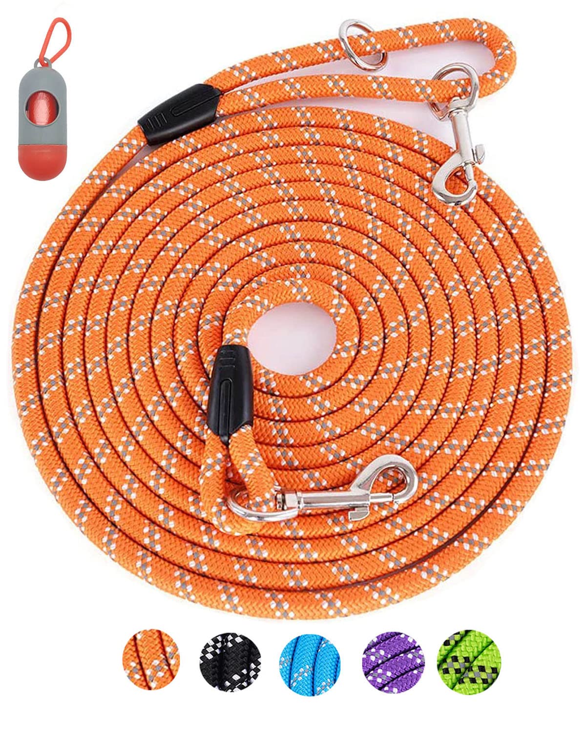 Long Rope Leash For Dog Training 16Ft 30Ft 50Ft 100Ft, Reflective Threads Check Cord Recall Training Agility Dog Lead For Large Medium Small Dogs, Dog Tie-Out Cable For Playing, Camping, Or Backyard