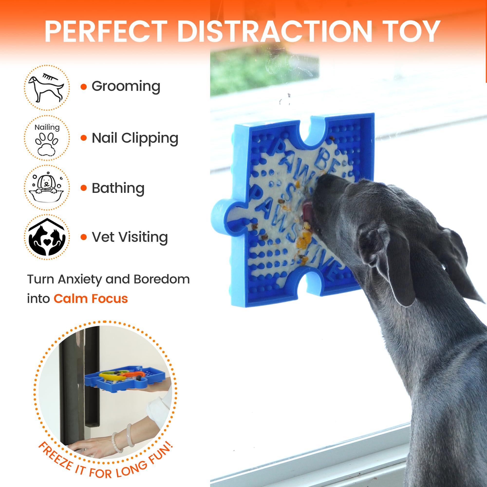 HowGo Puzzle Slow Feeder Lick Mat for Dogs, 38+ Suction Cups | Non-Slip Heavy Duty Maze Enrichment Bowl BPA-Free Silicone | Redu