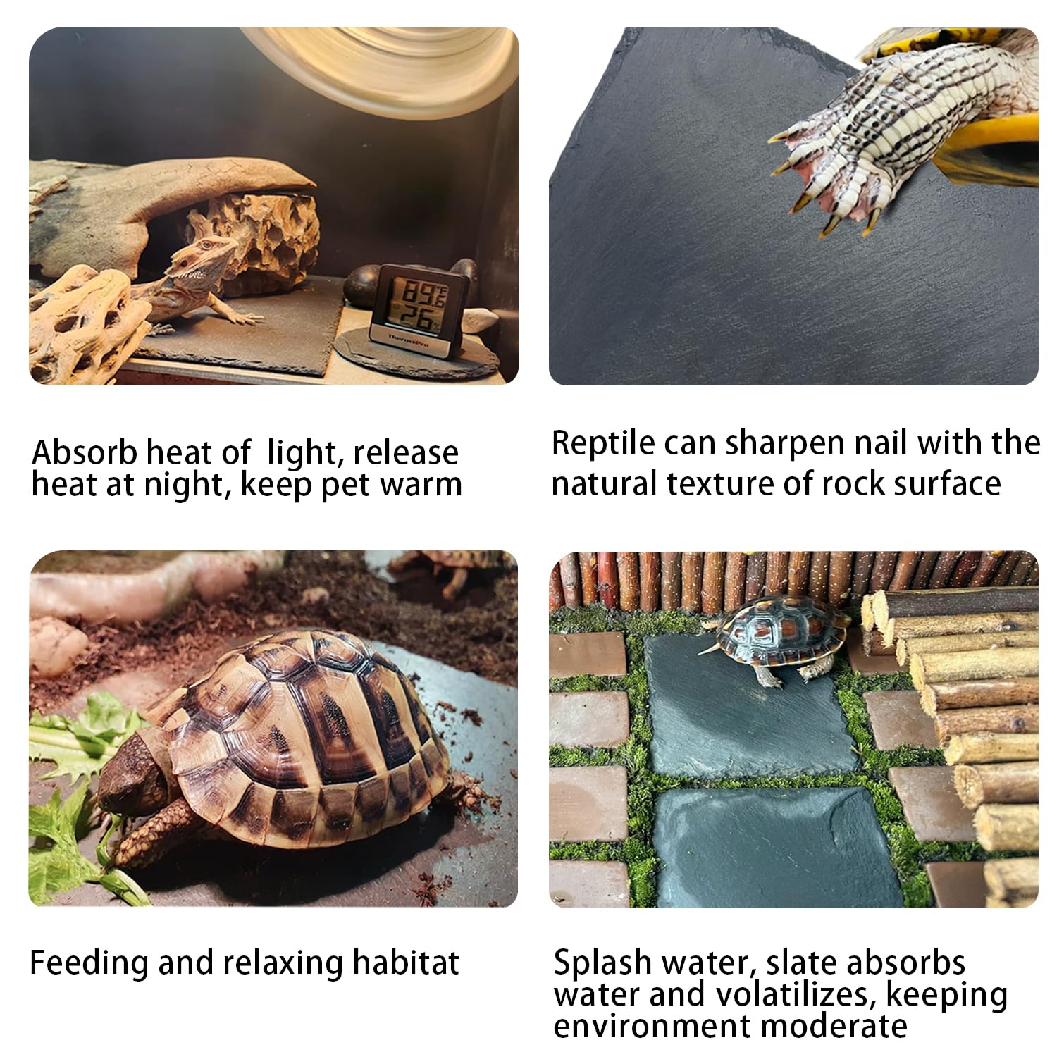 Inoscind Reptile Basking Platform 6    6'', Extra Large Reptile Slate, Basking Rock, Slate Tiles Rocks For Reptiles, Terrarium B