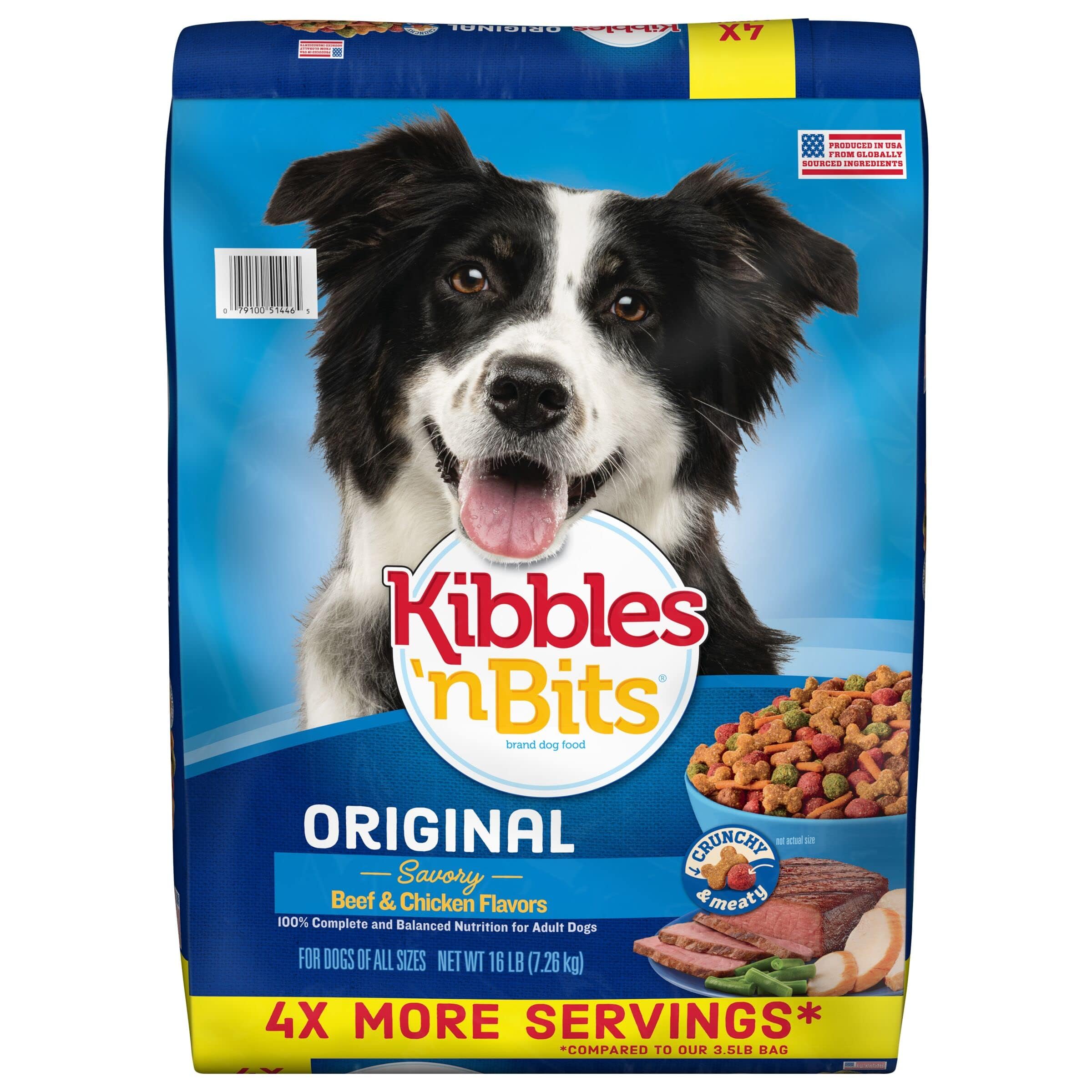 Kibbles n Bits Original Savory Beef & Chicken Flavors Dry Dog Food, 16-Pound