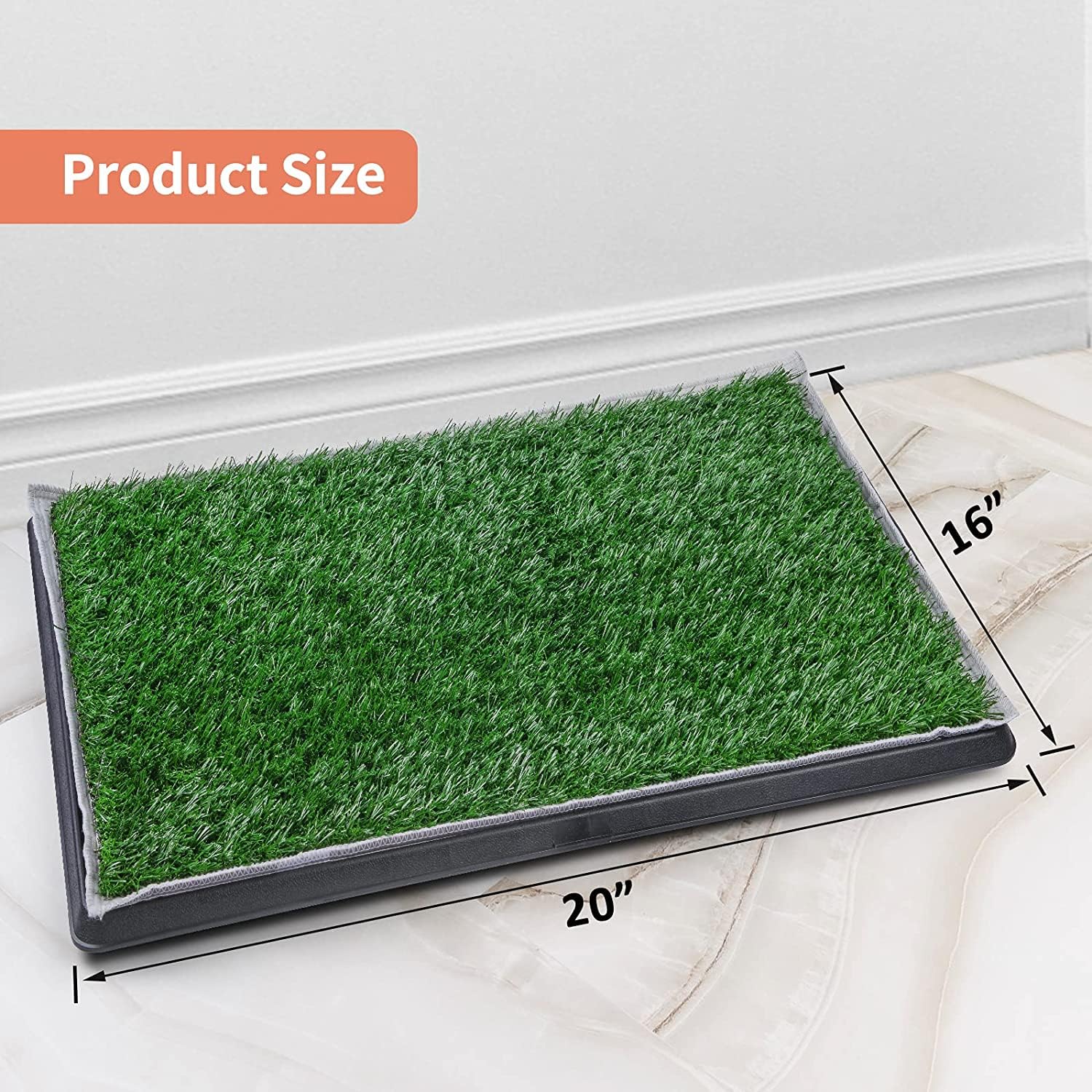 Dog Grass Pet Loo Indoor/Outdoor Portable Potty, Dog Litter Box, Artificial Grass Patch Bathroom Mat and Washable Pee Pad for Pu