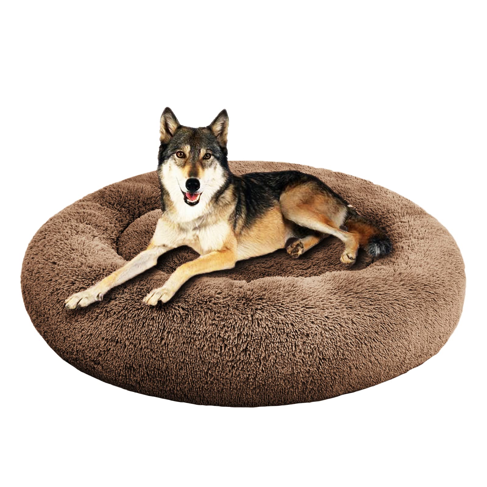 Savfox Plush Calming Dog Beds, Donut Dog Bed For Small Dogs, Medium, Large & X-Large, Comfy Cuddler Dog Bed And Cat Bed In Faux Fur, Washable Dog Bed, Multiple Sizes Xs-Xxl