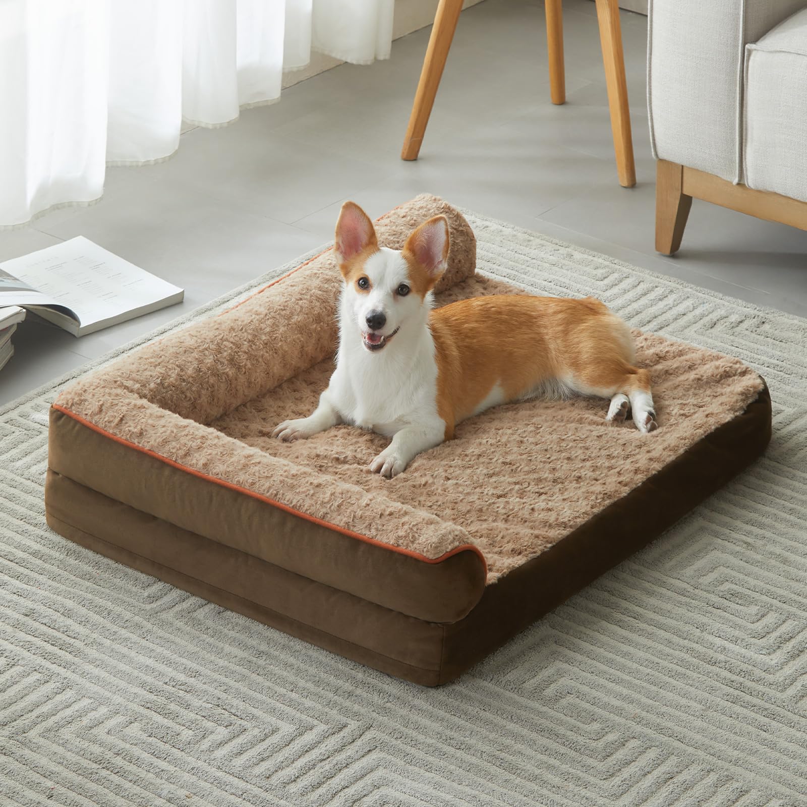 Bfpethome Orthopedic Dog Beds For Large Dogs-Waterproof Sofa Dog Bed With Removable Washable Cover, Large Dog Bed With Waterproo