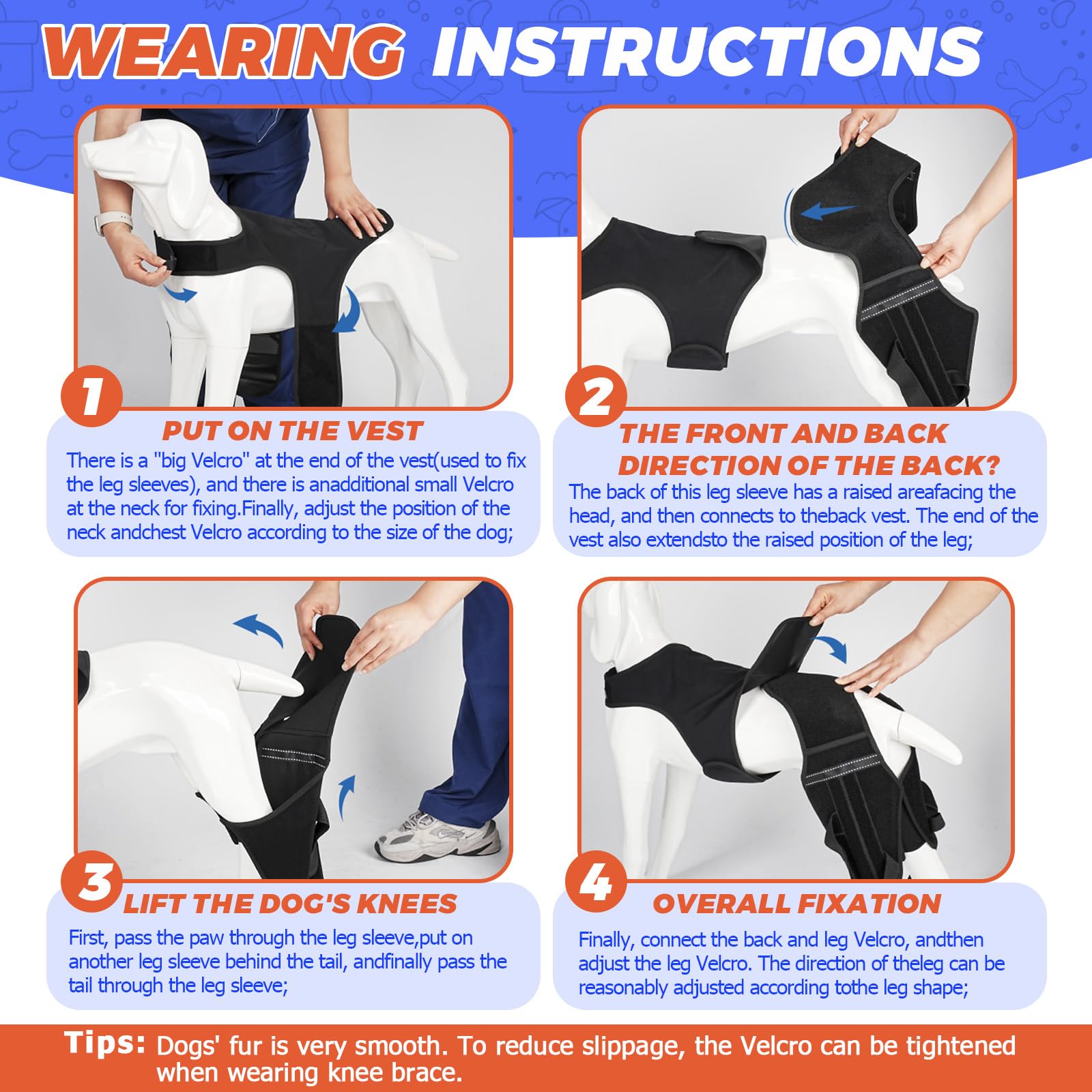 Dog Knee Brace for Torn ACL Hind Leg, Dog Leg Brace for Back Leg Fit Large Middle Small Dogs for Luxating Patella, Hip Dysplasia