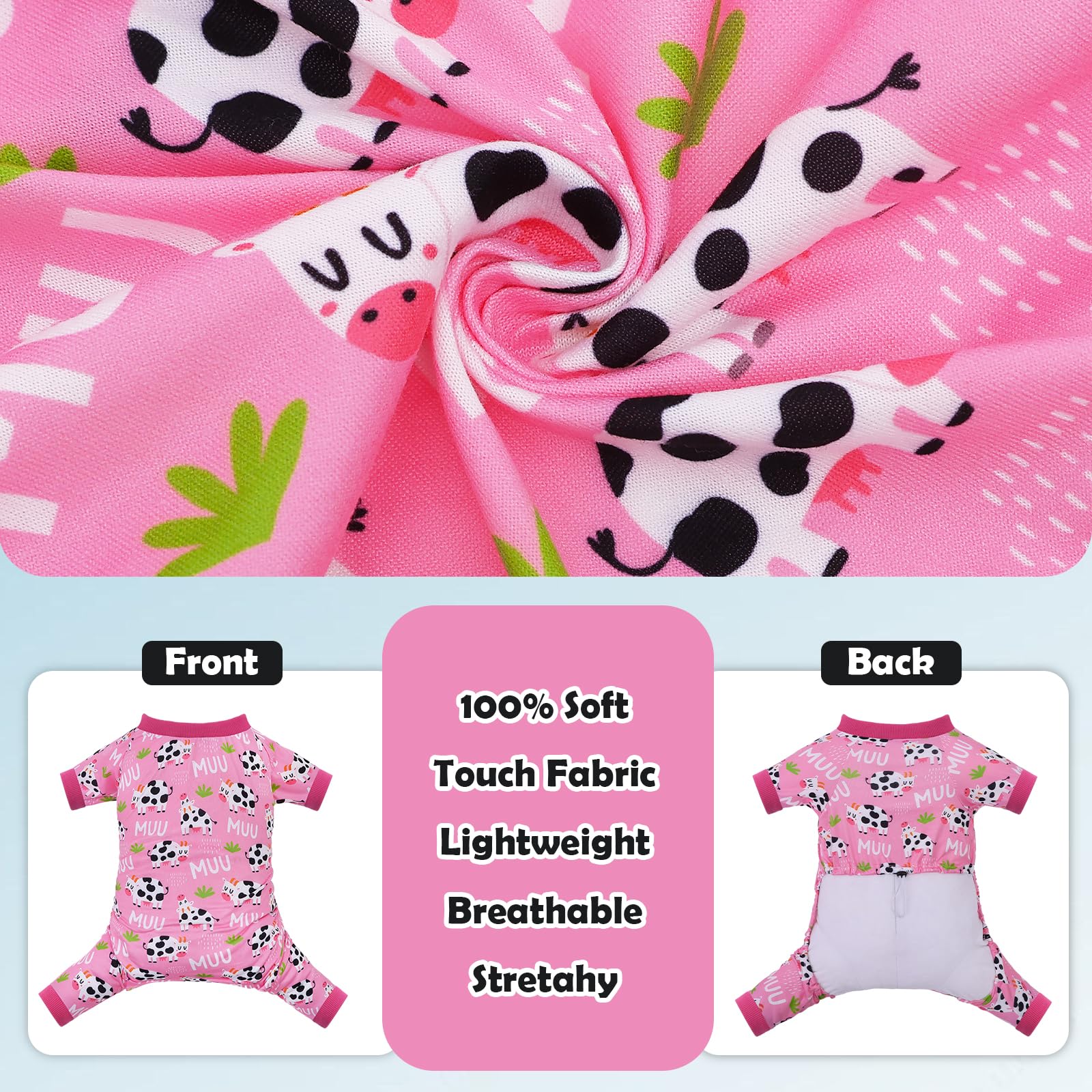 Cutebone Small Dog Pajamas Shirt Stretchy Summer Puppy Pjs Soft Cat Onesies Pet Clothes For Daily Wear Da31L