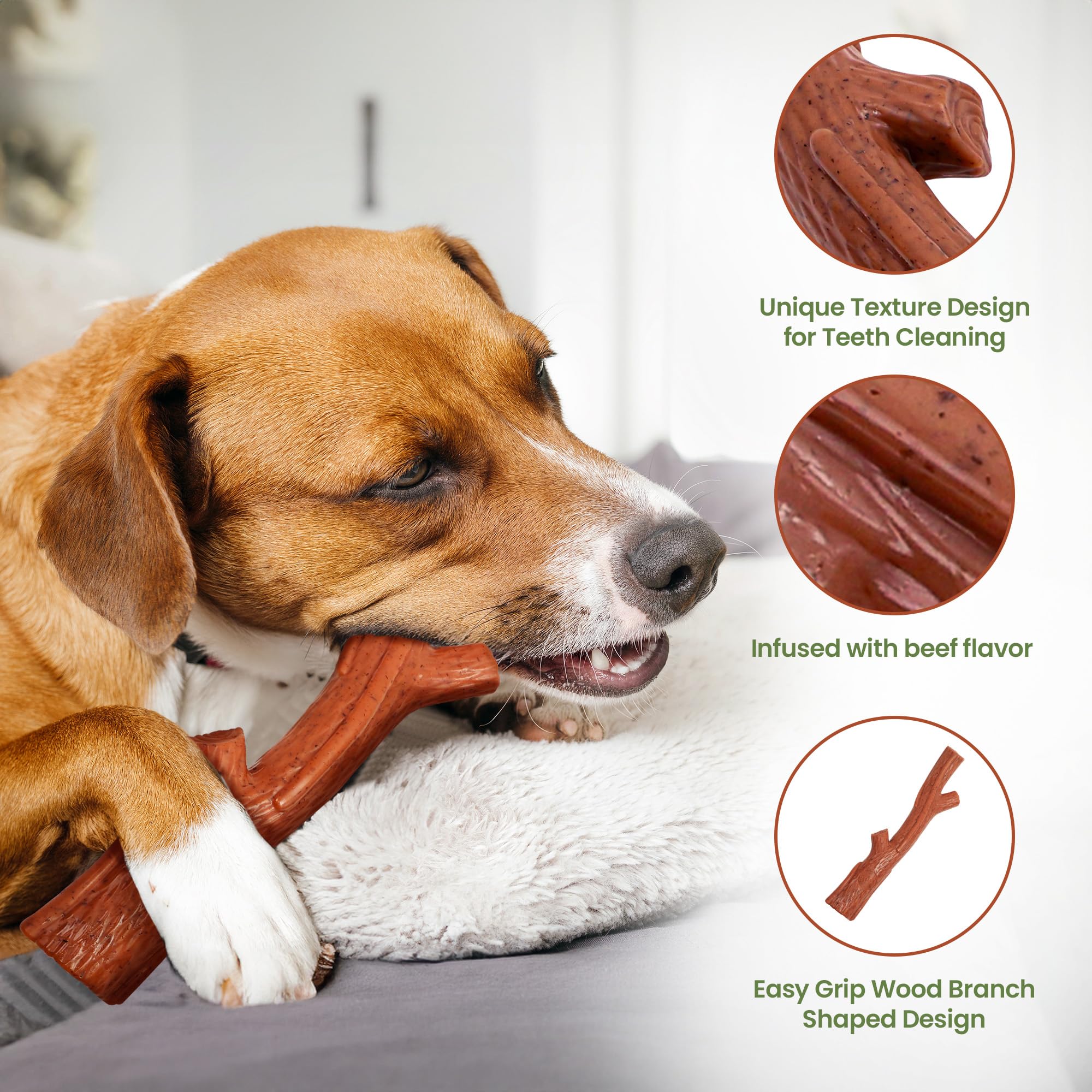 Ethical Pet 2 Pack Of Bambone Plus Stick Dog Chew Toy, 5.75 Inch, Non-Splintering Alternative To Real Wood
