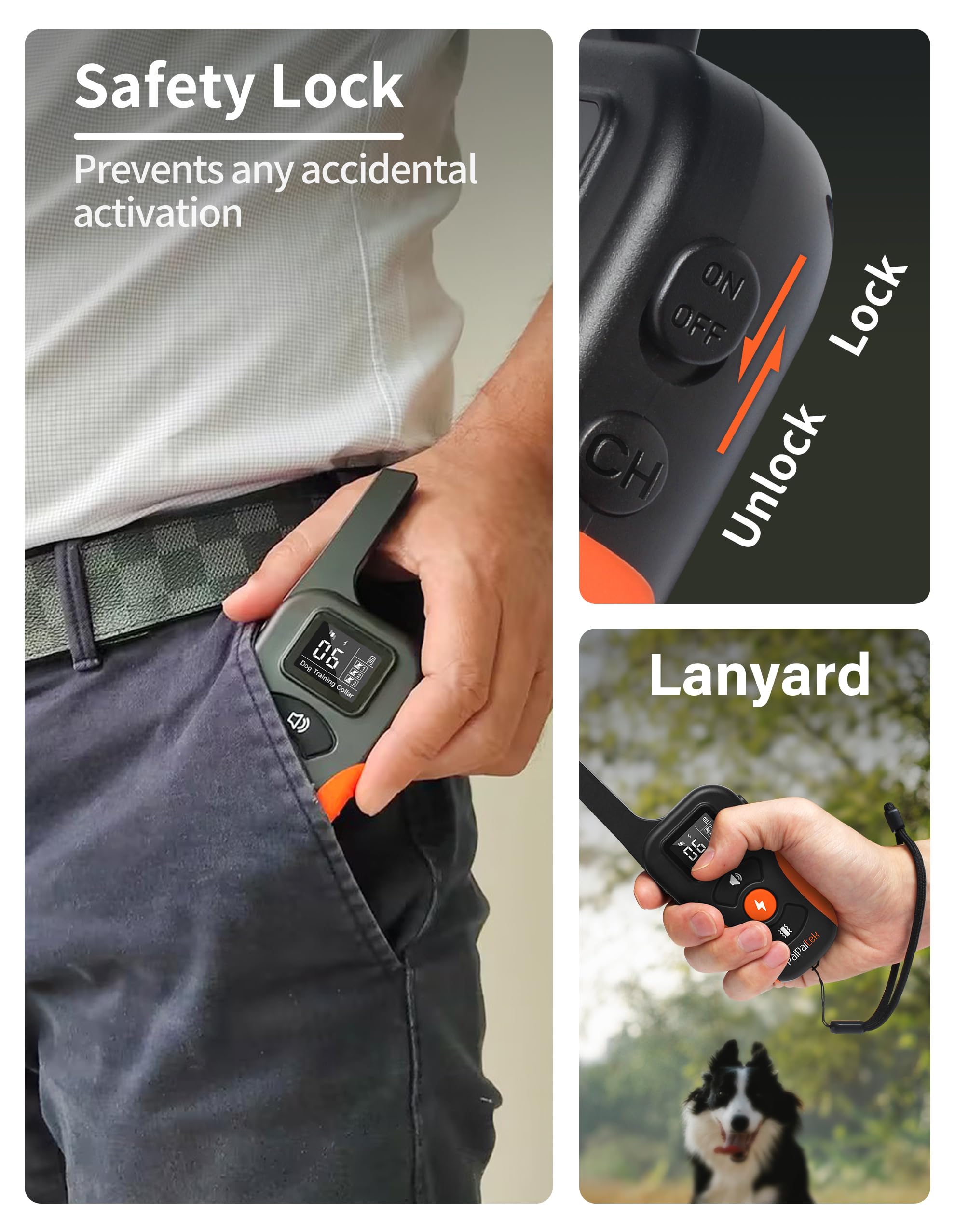 PaiPaitek Bark Collar with Remote and Automatic Mode - 3300ft Range Bark and Training Collar Combo, Shock Collar for Dogs 40-150
