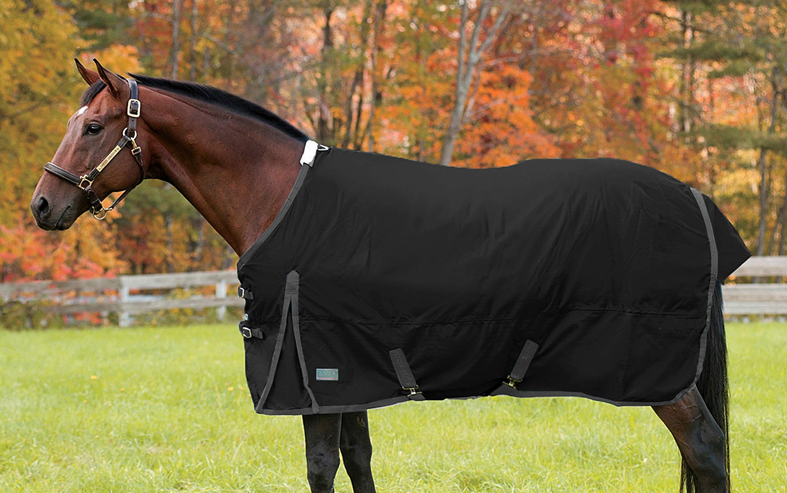 Rider'S International Supreme Turnout Sheet, Color: Black/Grey, Size: 74
