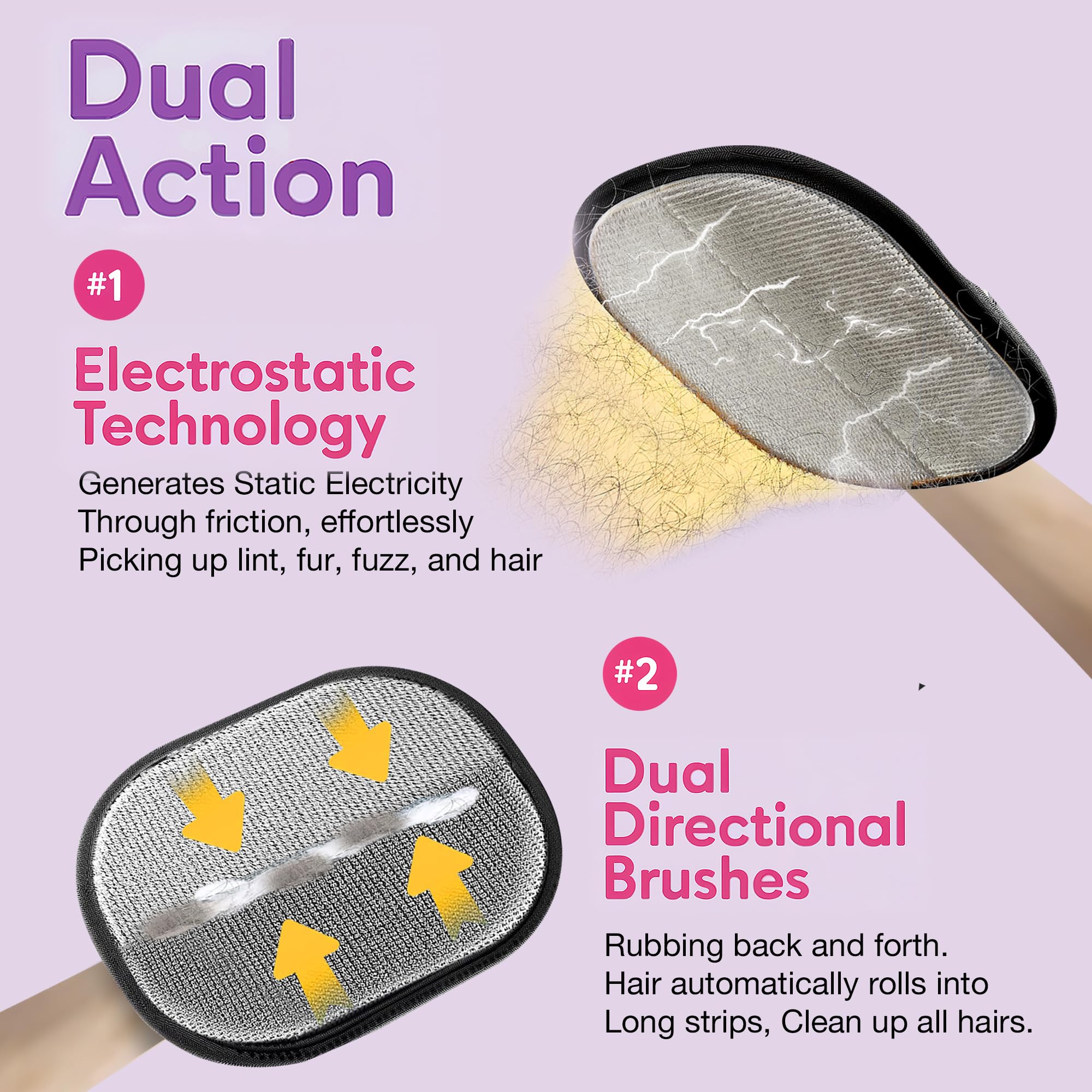 MyPera Pet Hair Remover Gloves for Cats & Dogs, Electrostatic Pet Hair Removal Gloves Brush for Pets Hair, Upgraded Animal Fur R