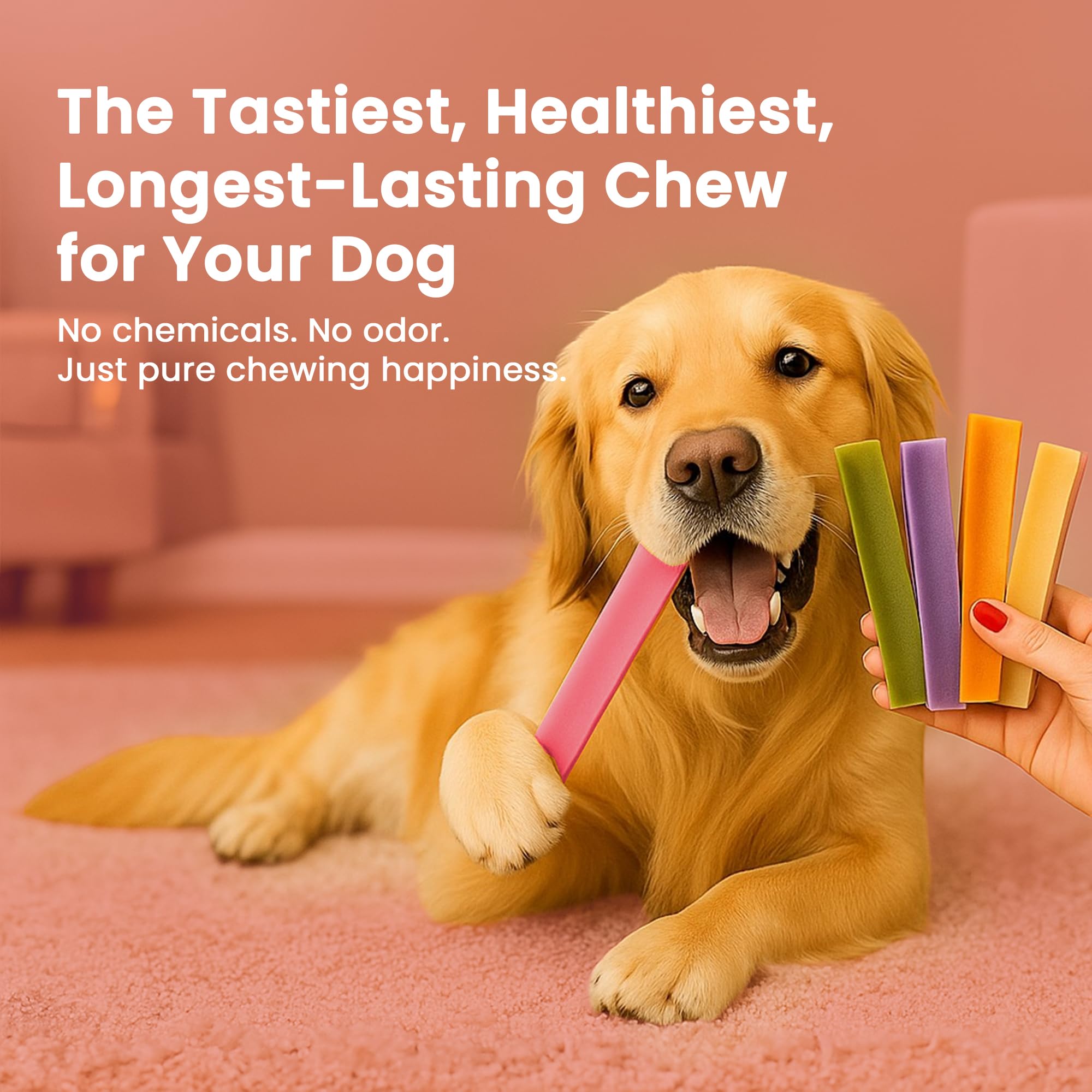 KATHMANDUS 100% Natural Strawberry Flavor Yak Chews - Keep Dogs Busy & Happy with our Lactose & Rawhide Free Himalayan Dog Chew