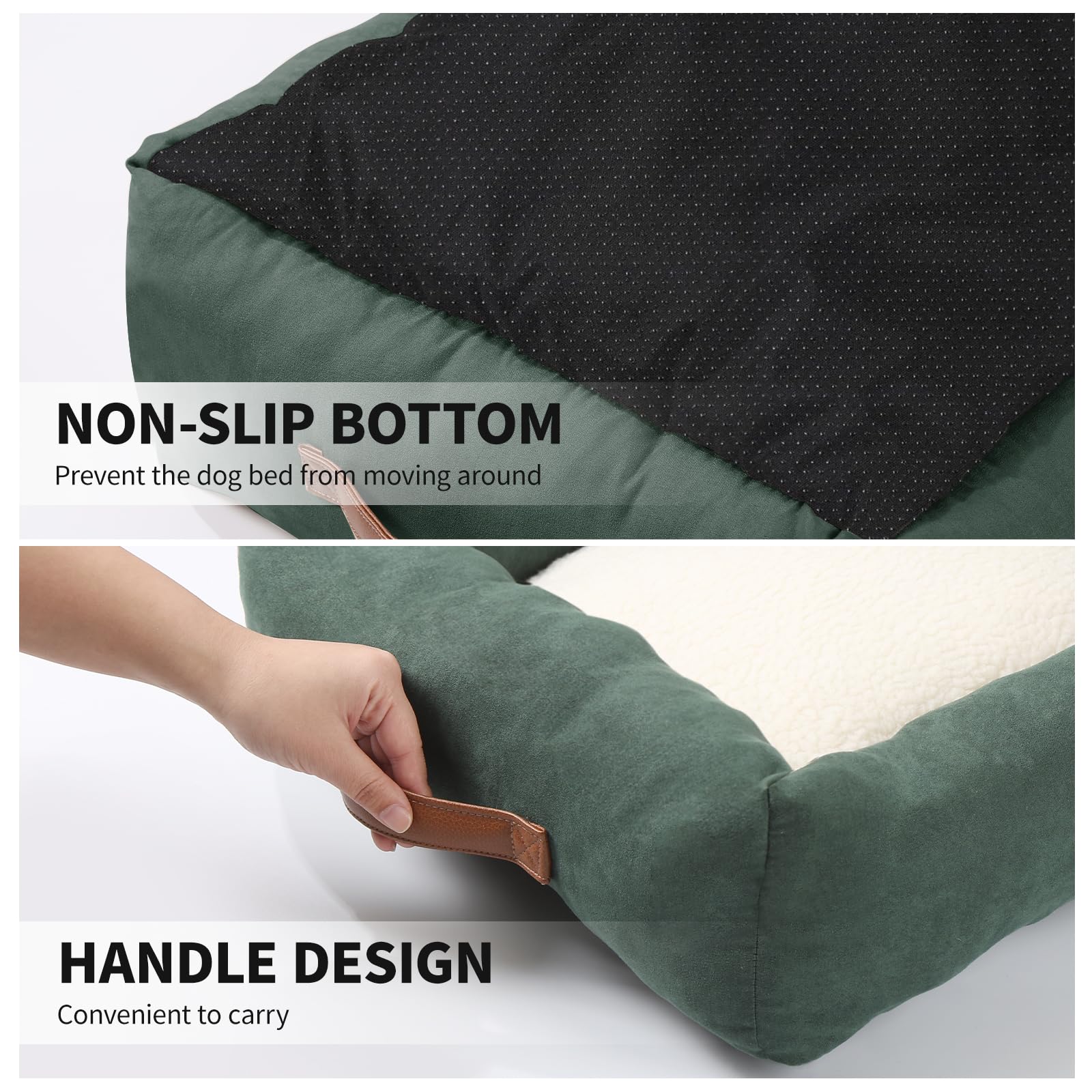 Looyn 20In Dog Bed For Small Dogs & Cats - Washable Rectangle Cat Kitten Bed For Indoor Pets, Cozy Cute Puppy Bed With Non-Slip