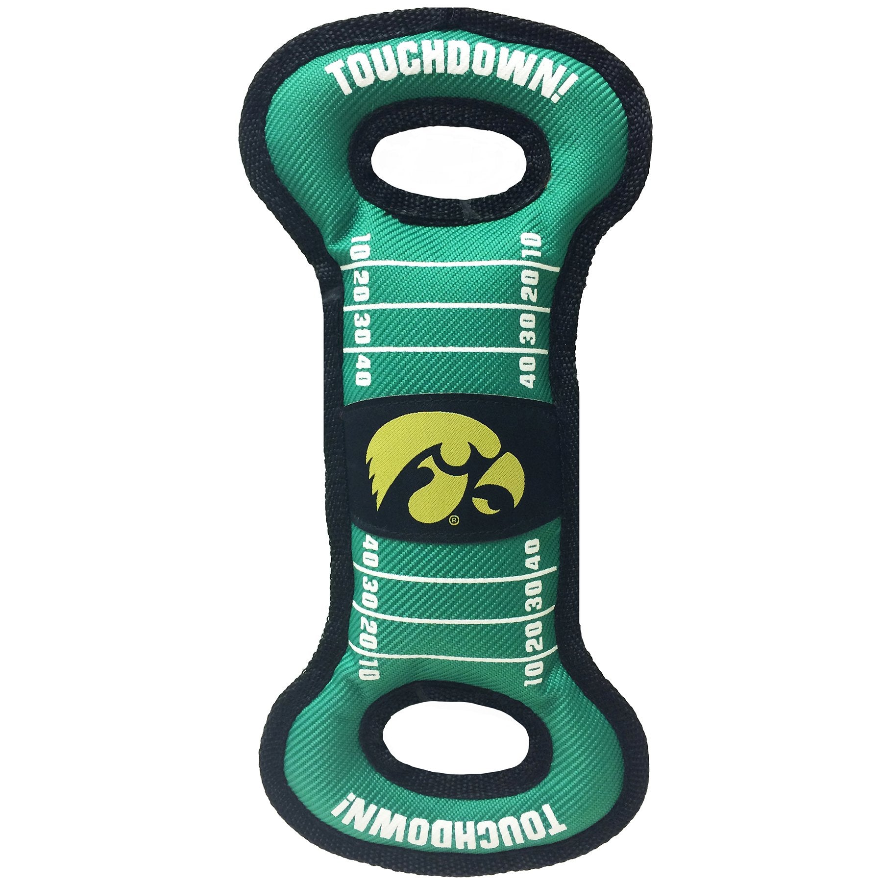 Pets First Ncaa Football Field Dog Toy With Squeaker. - Iowa Hawkeyes - For Tug, Toss, And Fetch. - Tough& Durable Pet Toy