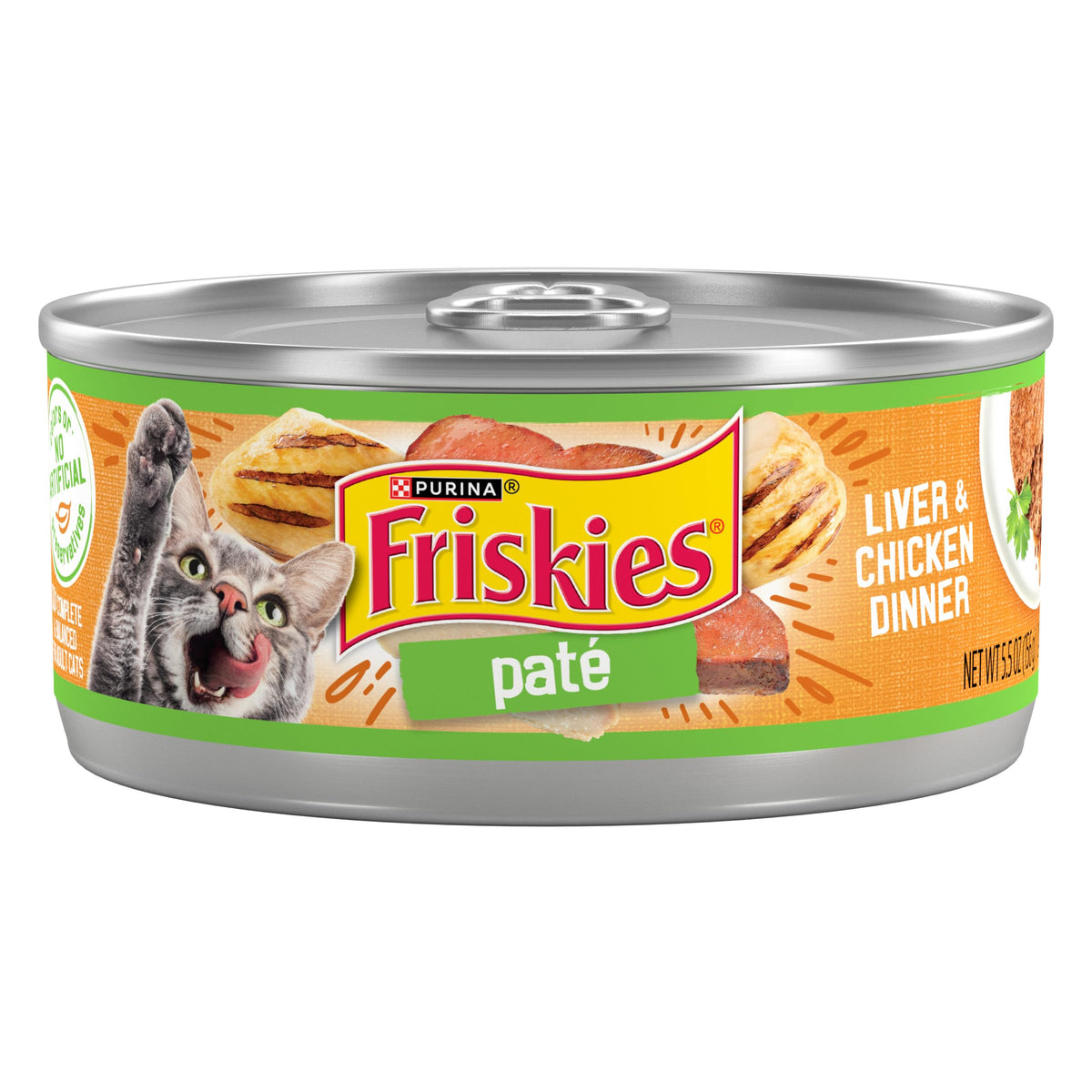 Purina Friskies Wet Cat Food Pate, Liver And Chicken Dinner - (Pack Of 24) 5.5 Oz. Cans