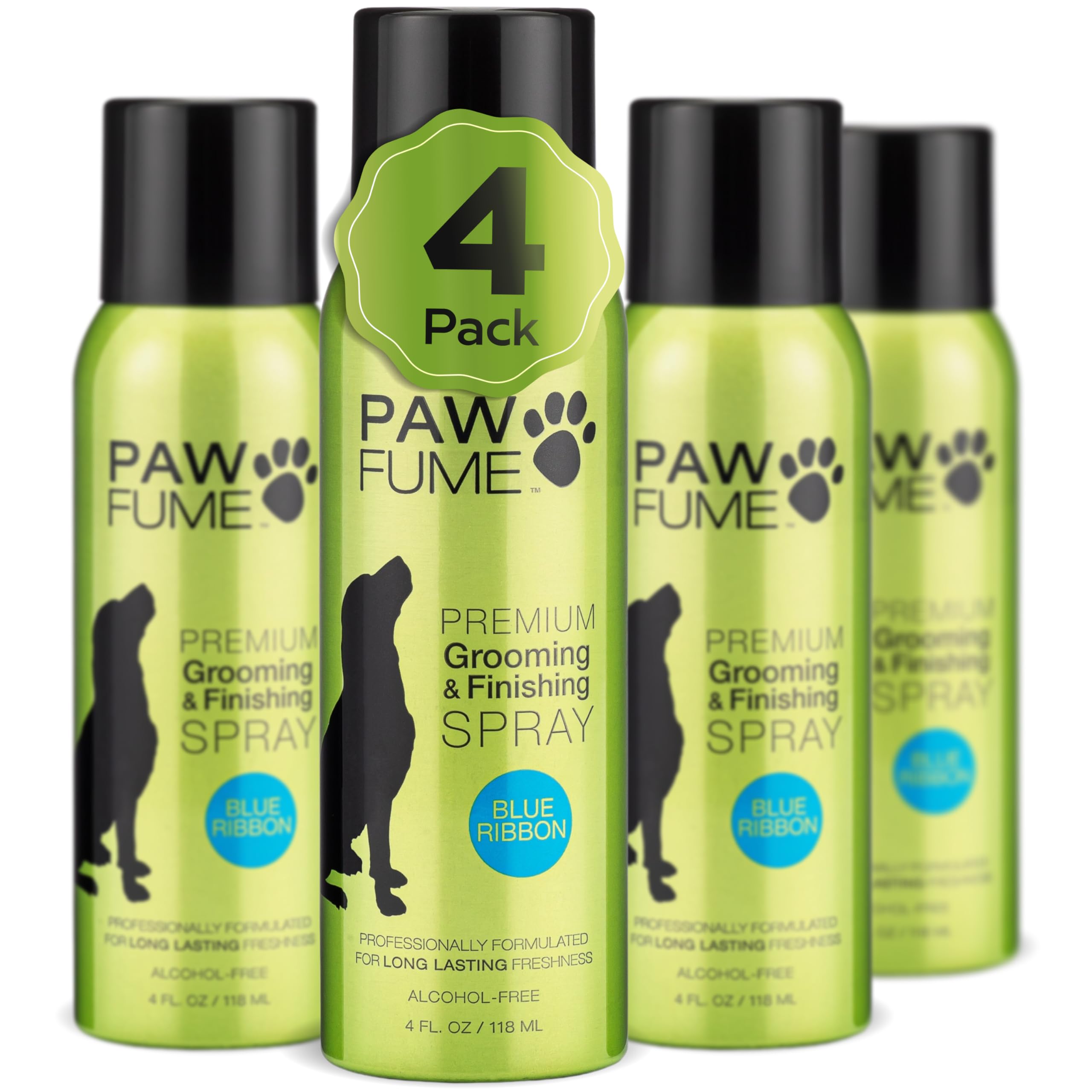 Pawfume Dog Perfume Spray For Grooming, Blue Ribbon, 4-Pack - Keep Your Pup Fresh All Day - Probiotic, Alcohol-Free, Detangling 