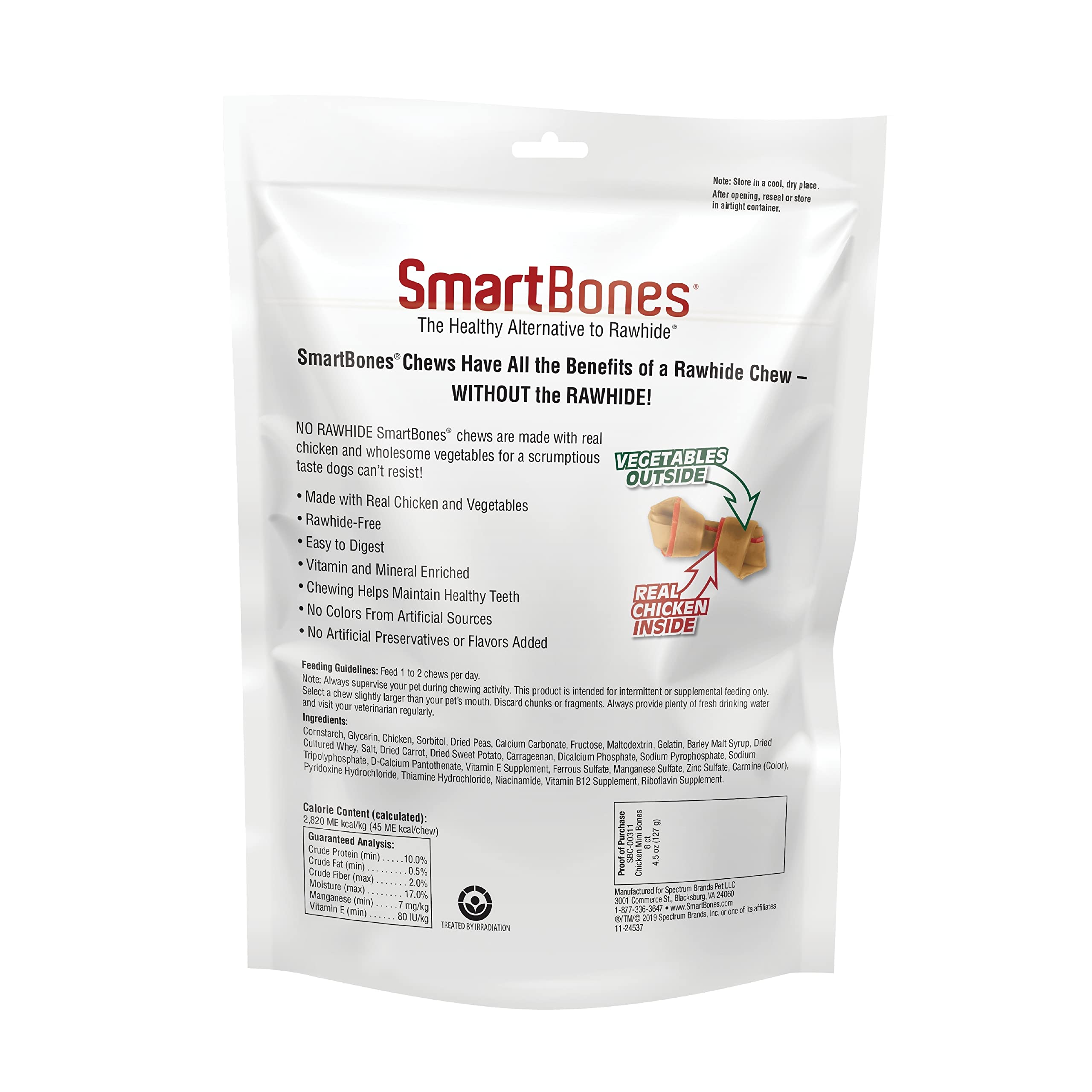 Smartbones with Real Chicken Mini Chews 8 Count, Rawhide-Free Chews for Dogs