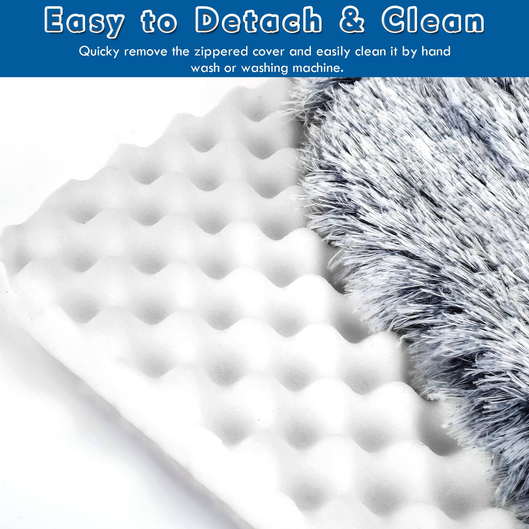 Dog Bed With Cover Cave, Orthopedic Dog Bed With Blanket, 33.5 * 27.6'' Rectangle Pet Crate Cozy Cuddler Mat, Anti-Anxiety Memor