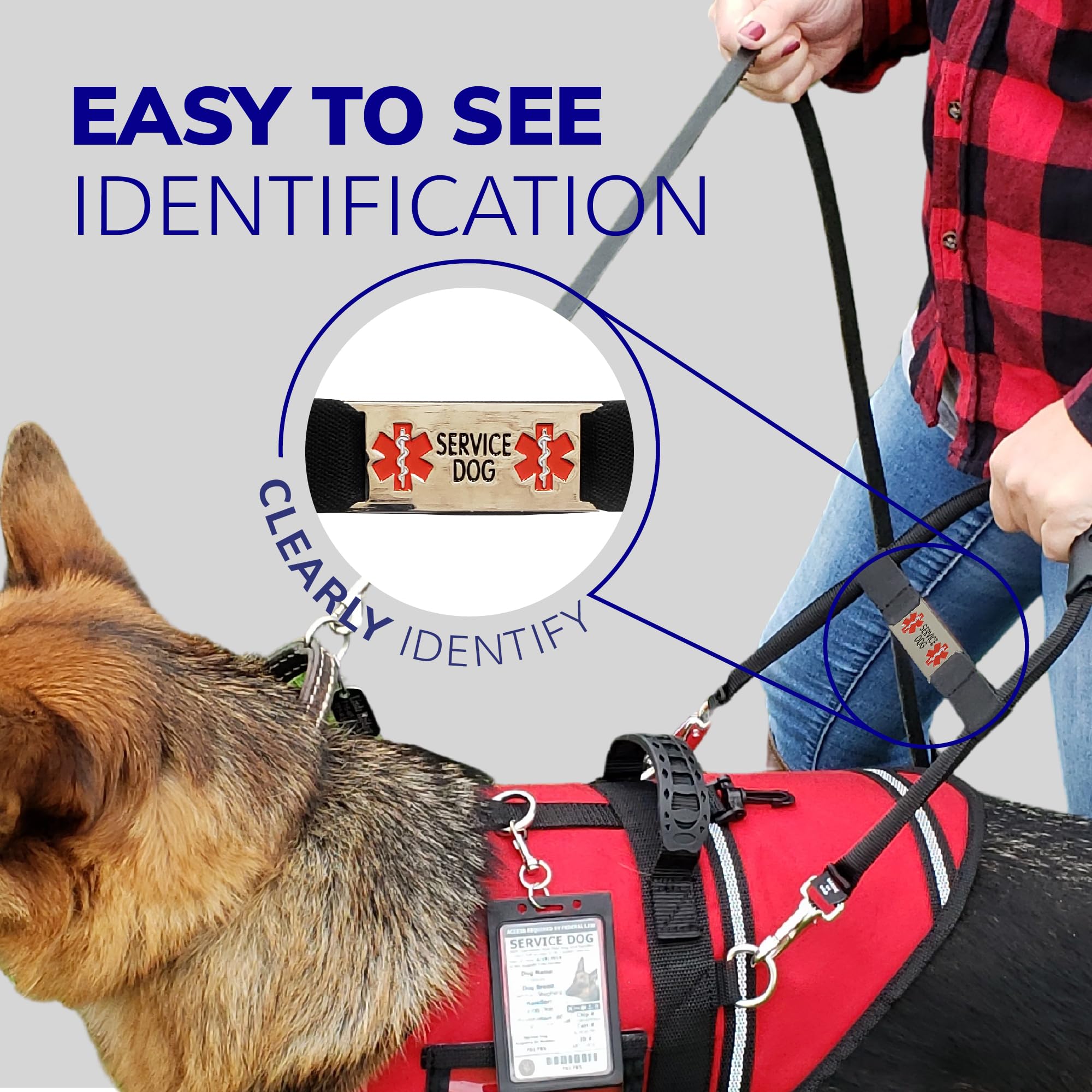 Activedogs Service Dog Handle, 12 Inch, Solid Core Aluminum, T-Shape Or Round Or Rectangular, Made In Usa, Includes Molded Rubbe