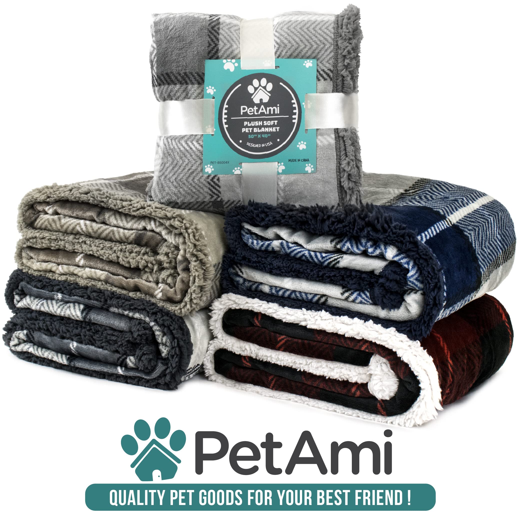 Petami Waterproofdog Blanket For Bed, Xl Dog Pet Blanket Couch Cover Protection, Sherpa Fleece Leakproof Bed Blanket For Crate K