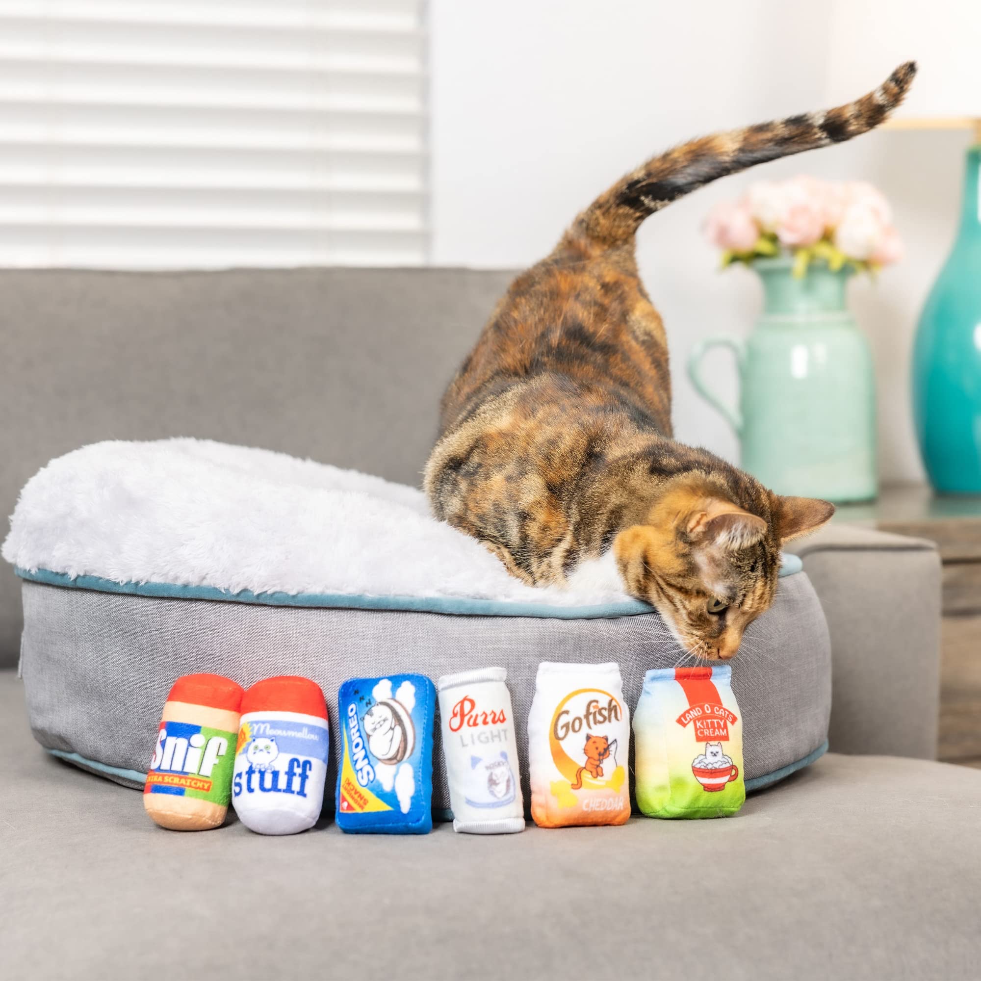 Huxley & Kent Plush Cat Toy | Meowmellow Stuff | Snack Attack Strong Catnip Filled Cat Toy | Plush Interactive Kitten And Cat To