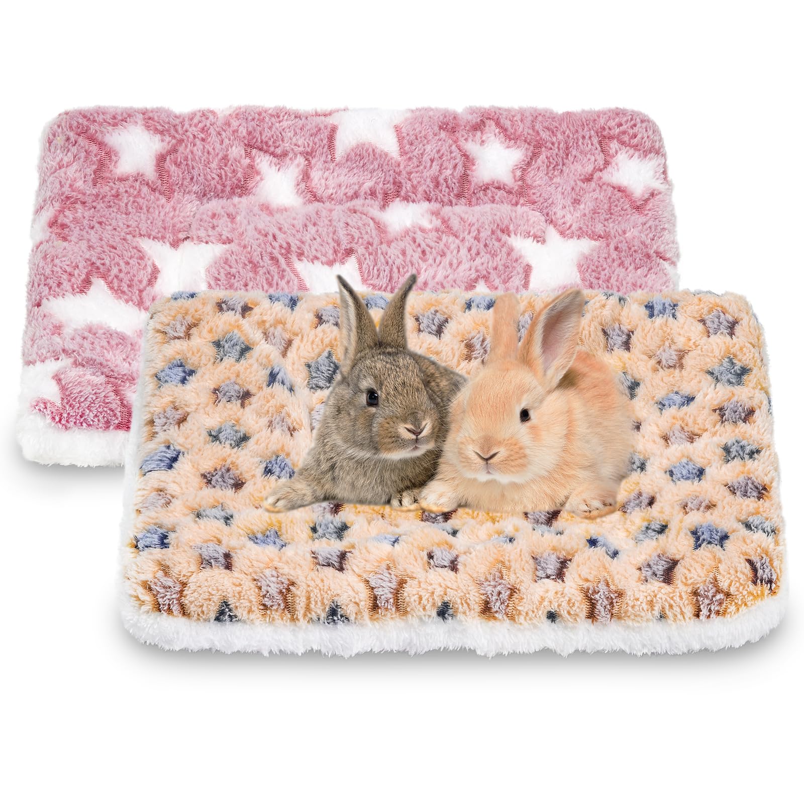 Yedsintu 2 Pcs Guinea Pig Bed, Washable Rabbit Bunny Bed Mat Warm Small Animal Bed Pad Guinea Pig Pillow Pet Bed Mat For Chinchi