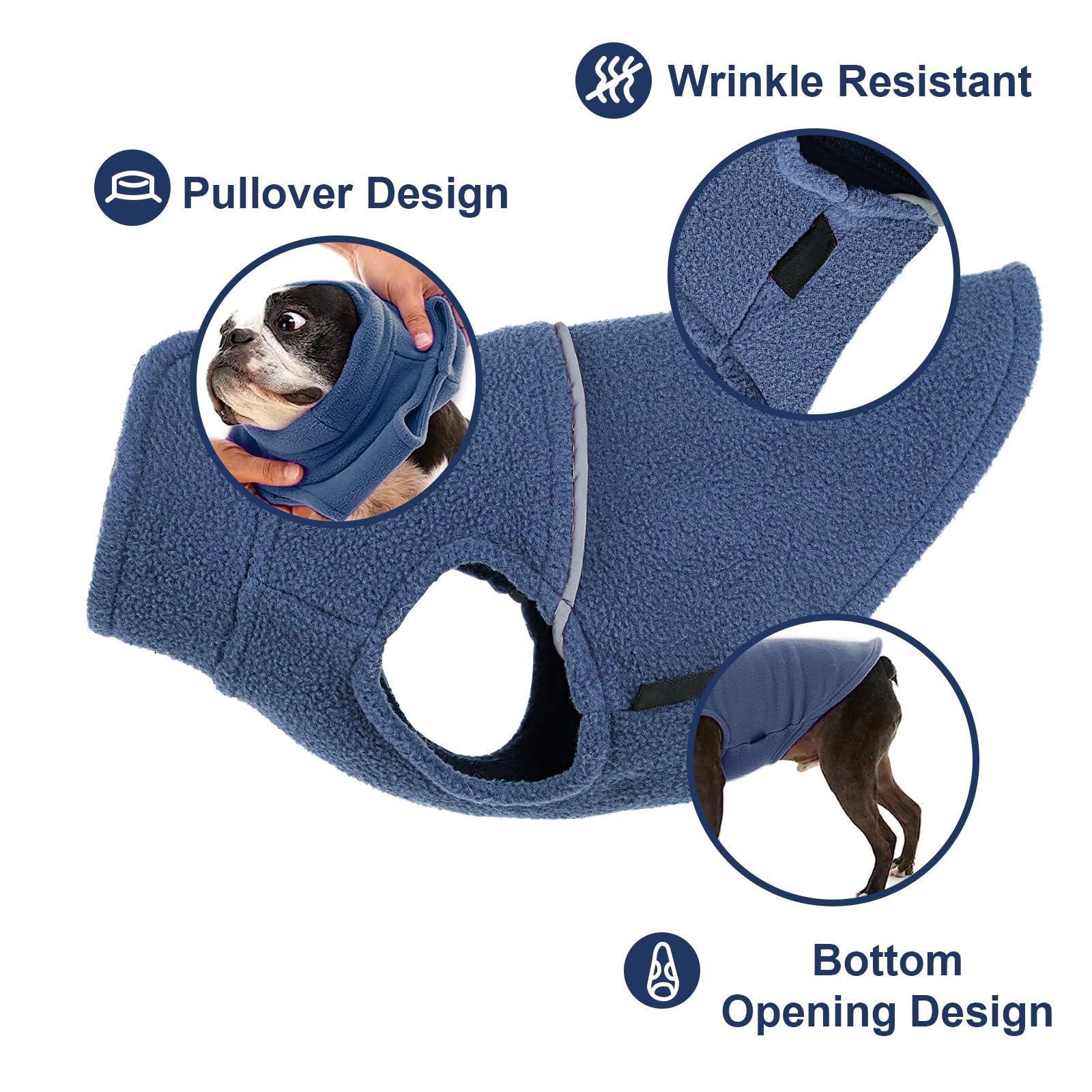 Fleece Vest Dog Sweater Winter Pet Clothes for Small Dogs Boy or Girl Warm Pullover Fleece Puppy Sweater Soft Stretchy Warm Vest