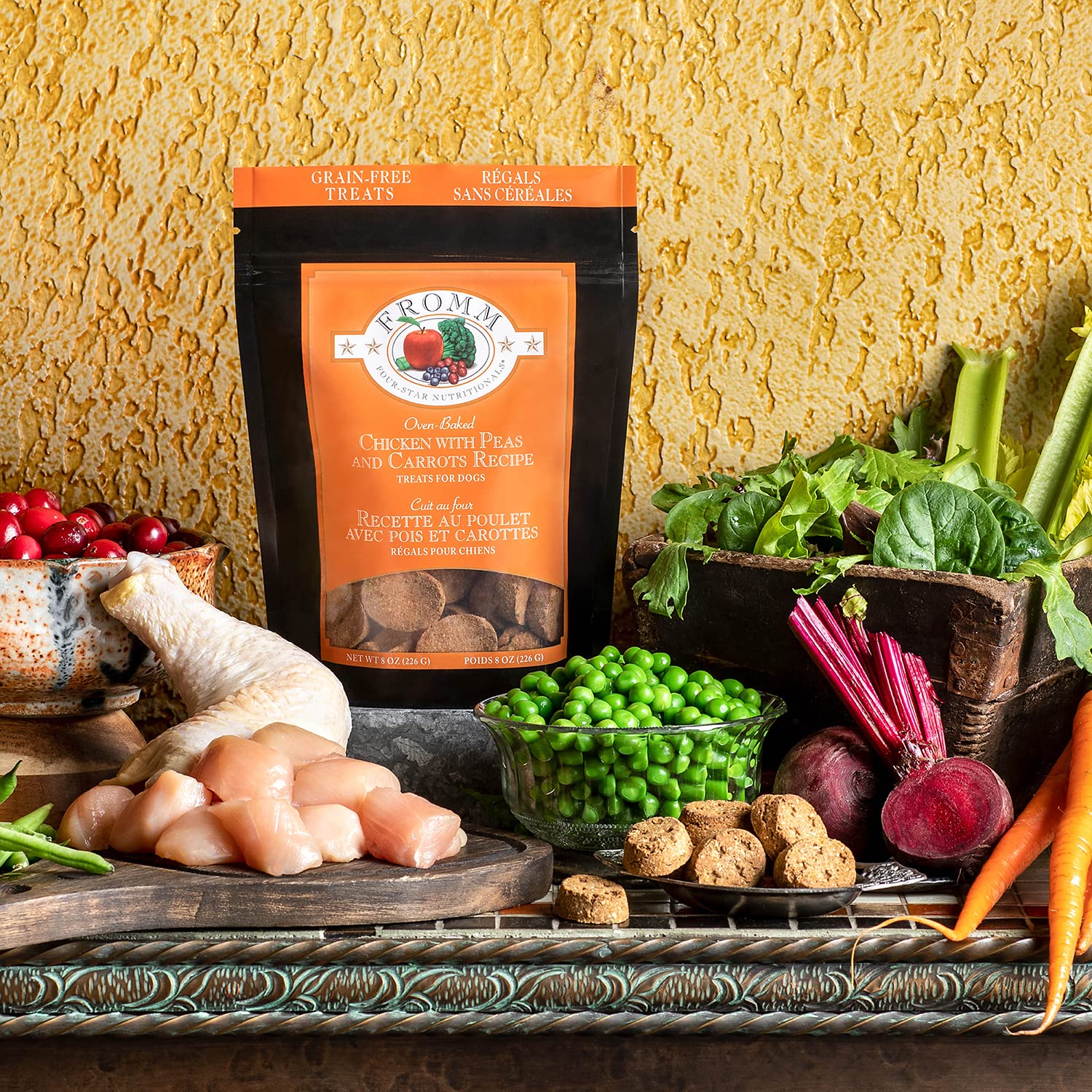 Fromm Four-Star Chicken with Carrots & Peas Grain-Free Dog Treats, 8oz (226g)