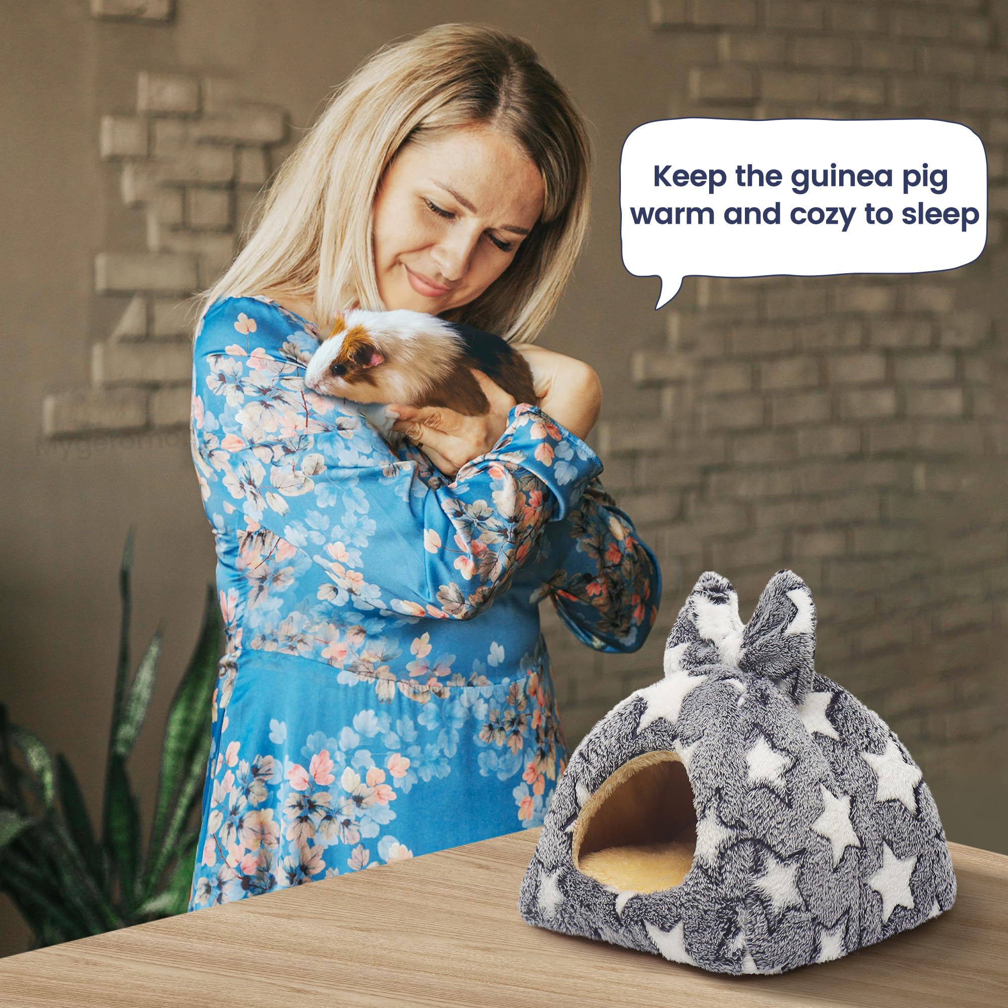 Mygeromon Guinea Pig Bed Rabbit Hideout Warm Fleece Cuddle Cup Washable Winter Sleeping House For Small Pet/Ferret/Chinchilla/Bu