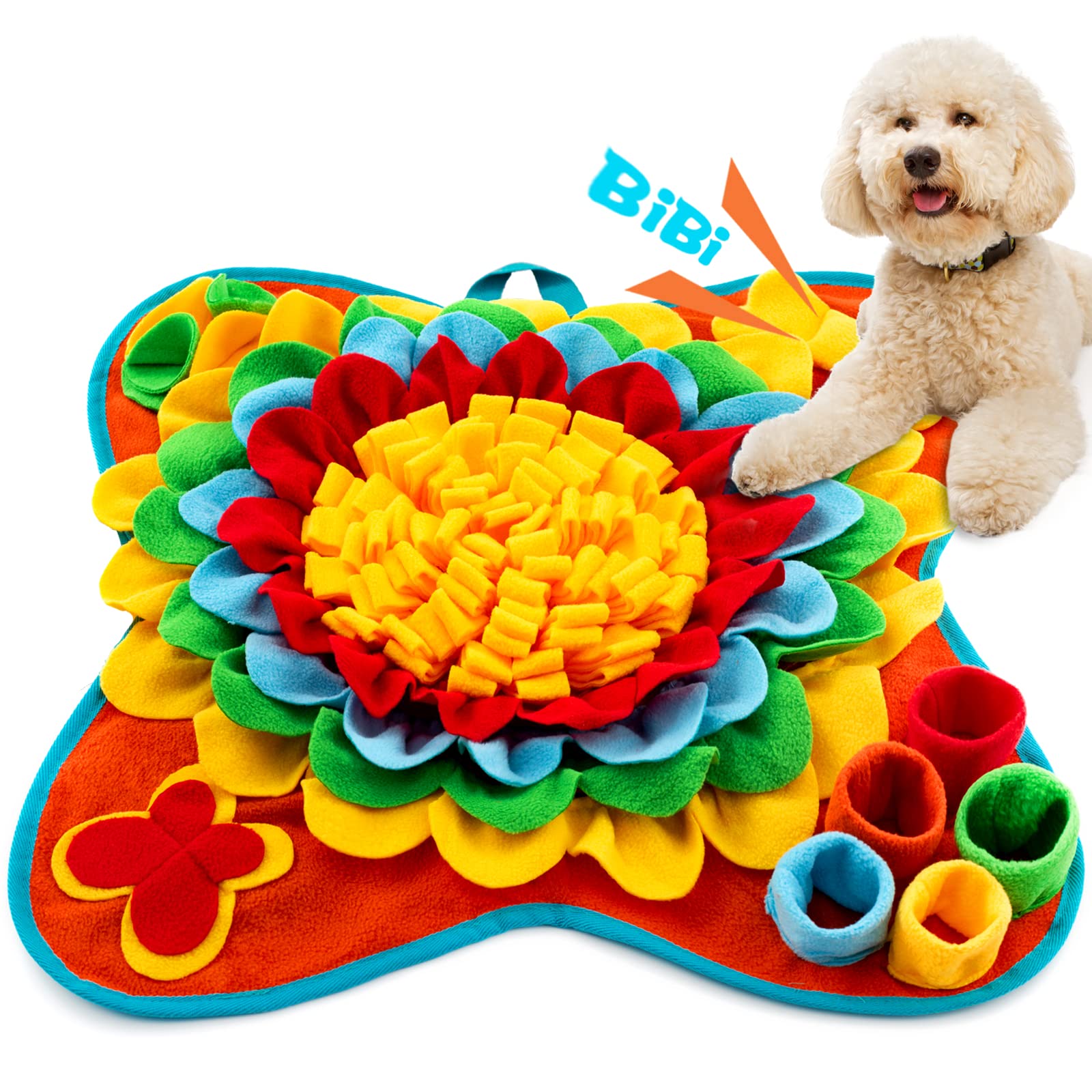 Meilzer Snuffle Mat for Dogs Pet Treats Feeding Mat for Small/Medium Breed Dogs Non-Slip/Portable/Durable Interactive Dog Puzzle