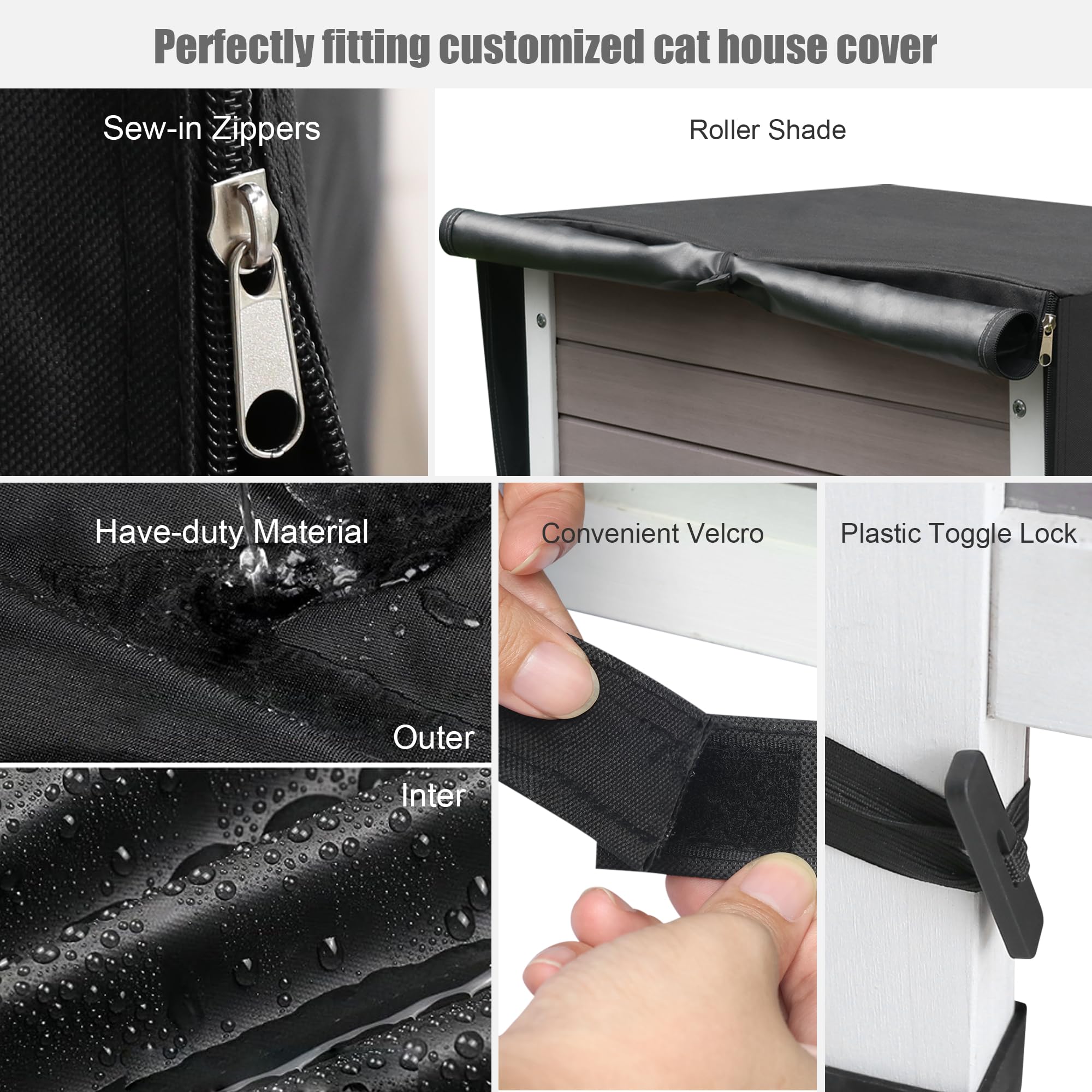 Deblue Insulated Outdoor Cat House With Cover, Warm Pet House For Outdoor Cats In Winter, Weatherproof Feral Cat House For Multi