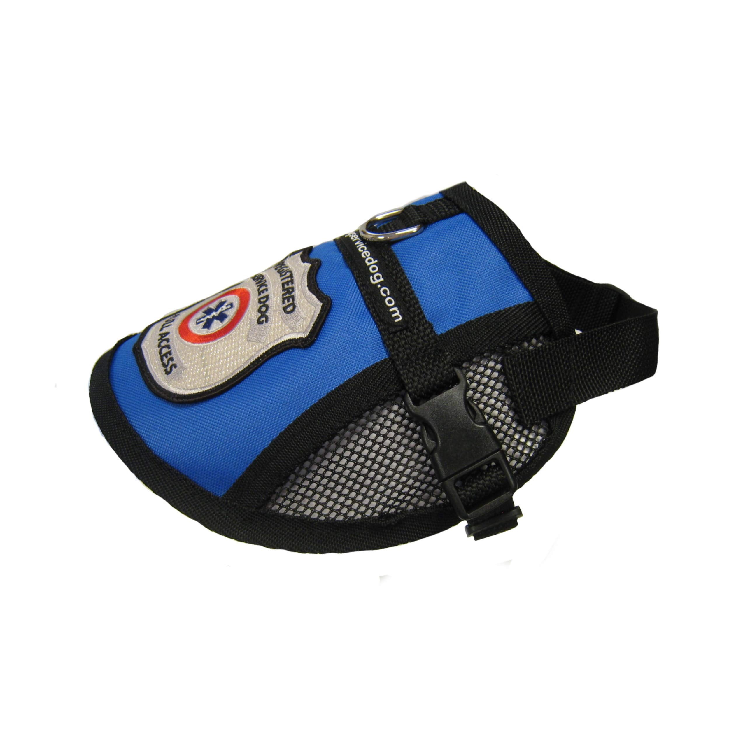 Registered Service Dog Mesh Harness Vest - Includes 5 Federal Law Cards (28-31' Girth, Blue)