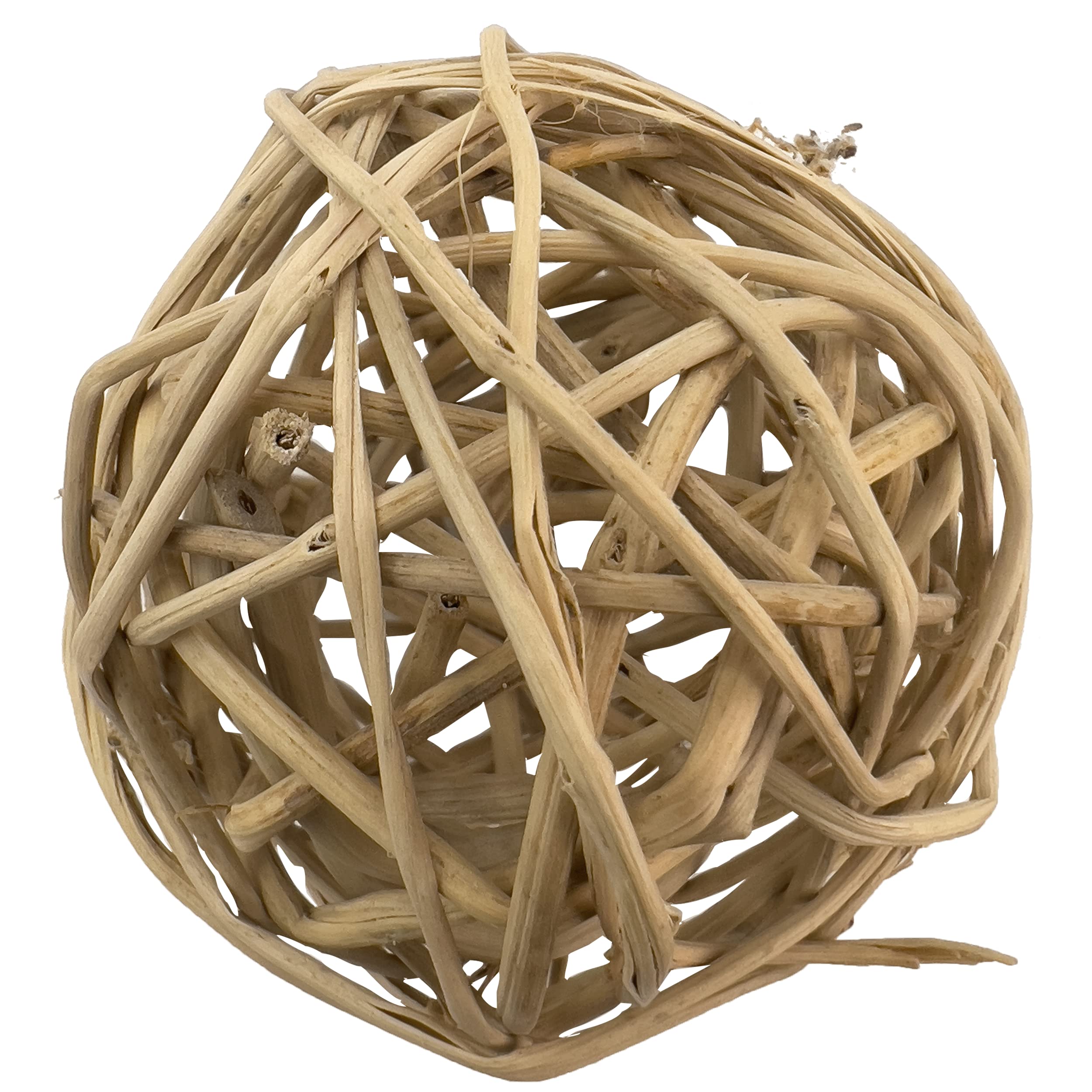 5056 Medium Natural Vine Balls Pk12 - Handwoven Natural Rattan Vine Balls, Easy To Chew And Break, Stuffable, Lightweight, Great