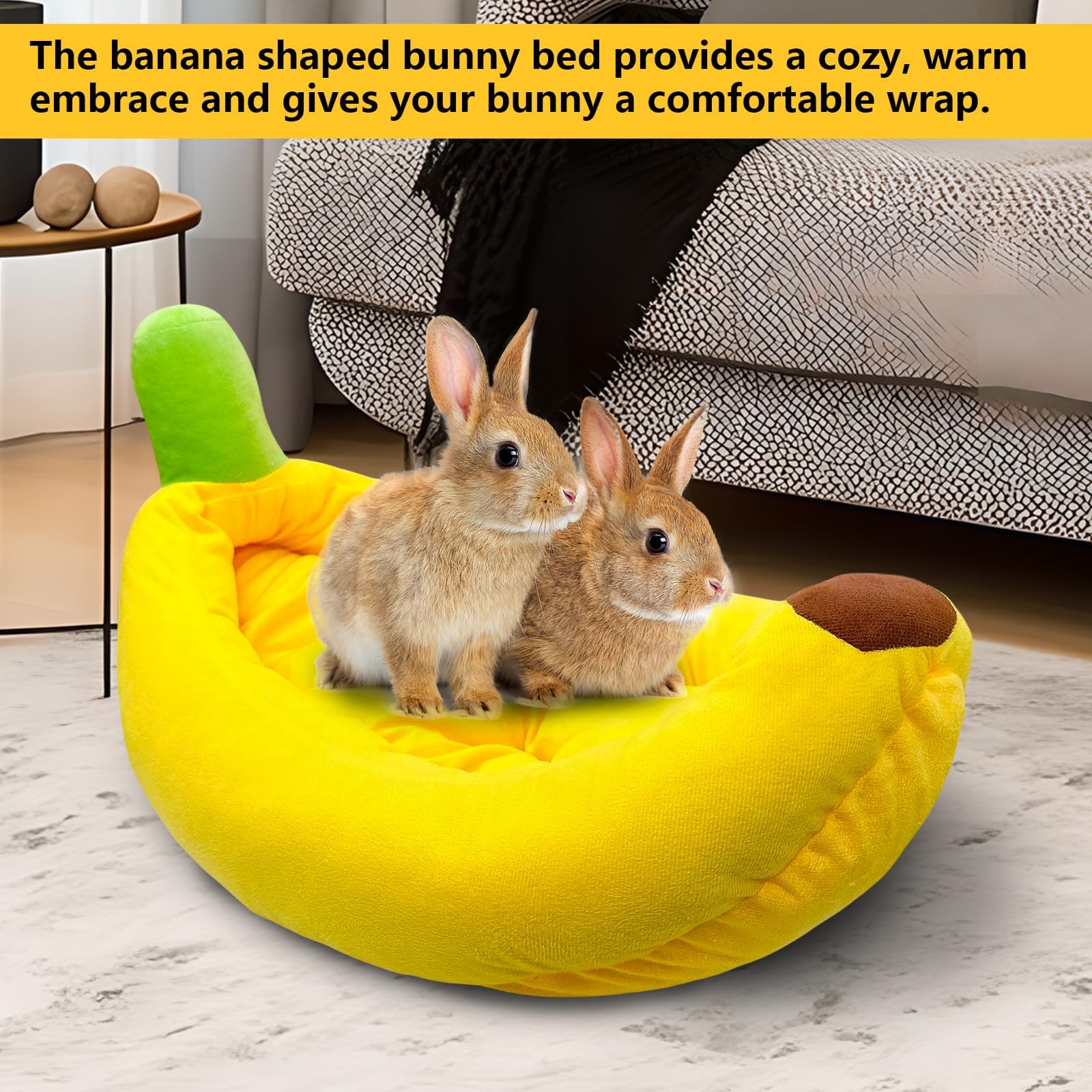 Acsist Rabbit Bed,Bunny Bed,Thick&Soft With Removable Mat,Machine Washable Guinea Pig Cushion,Cozy Rabbi Plush House,Warm Small