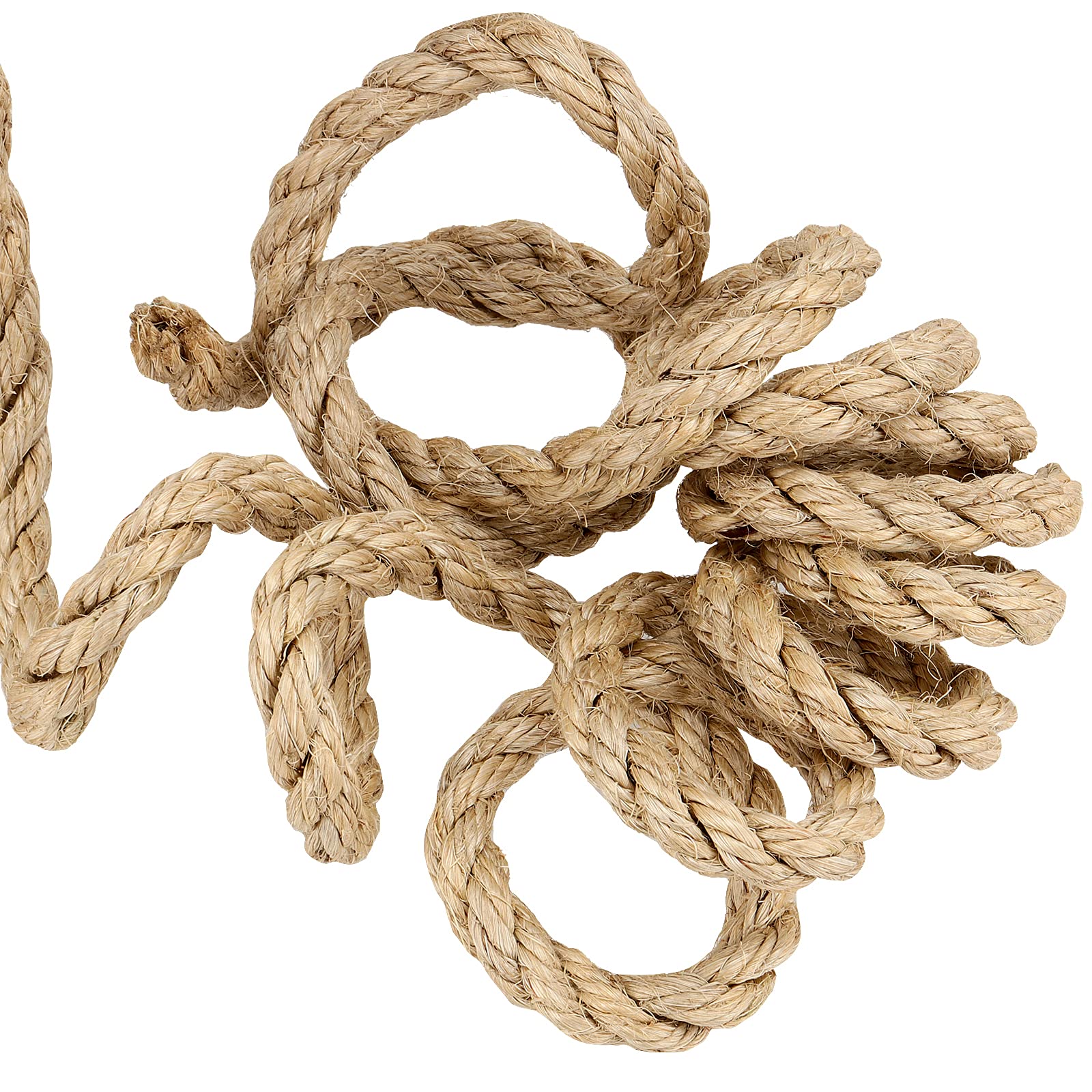 Maaigu 1/2 Inch Sisal Rope, 100 Feet Twisted Sisal Rope For Repairing, Recovering Cat Scratching Post, Bundling, Decoration, Wall Hangings, Tie Downs