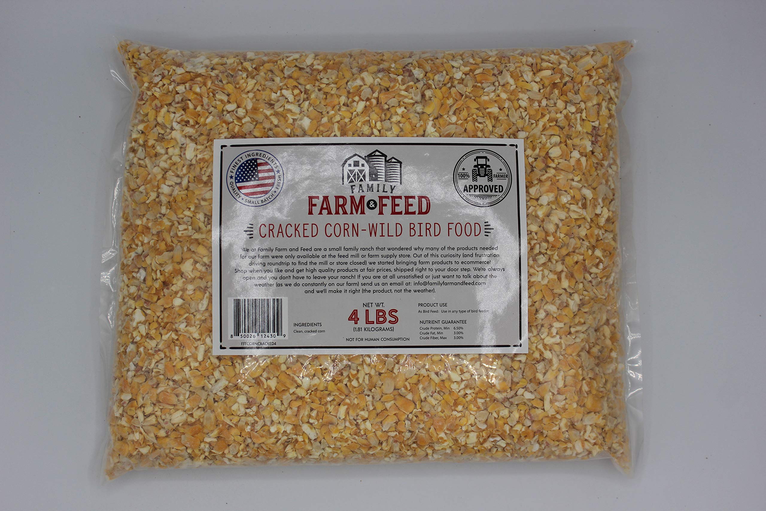 FAMILY FARM AND FEED | Four Seasons | Cracked Corn | Wild Bird Food | Backyard Songbird | 4 Pounds