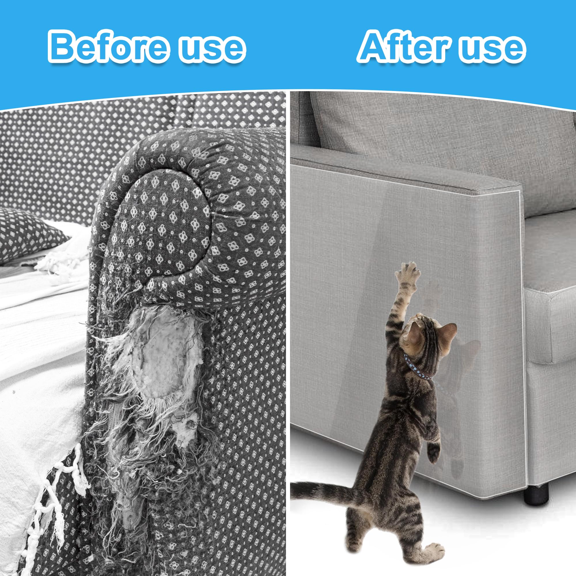 Anti Cat Scratch Furniture Protector 236 X 12 Inch Large Couch Protector For Cats Single-Sided Sticky Couch Protector Clear Couc