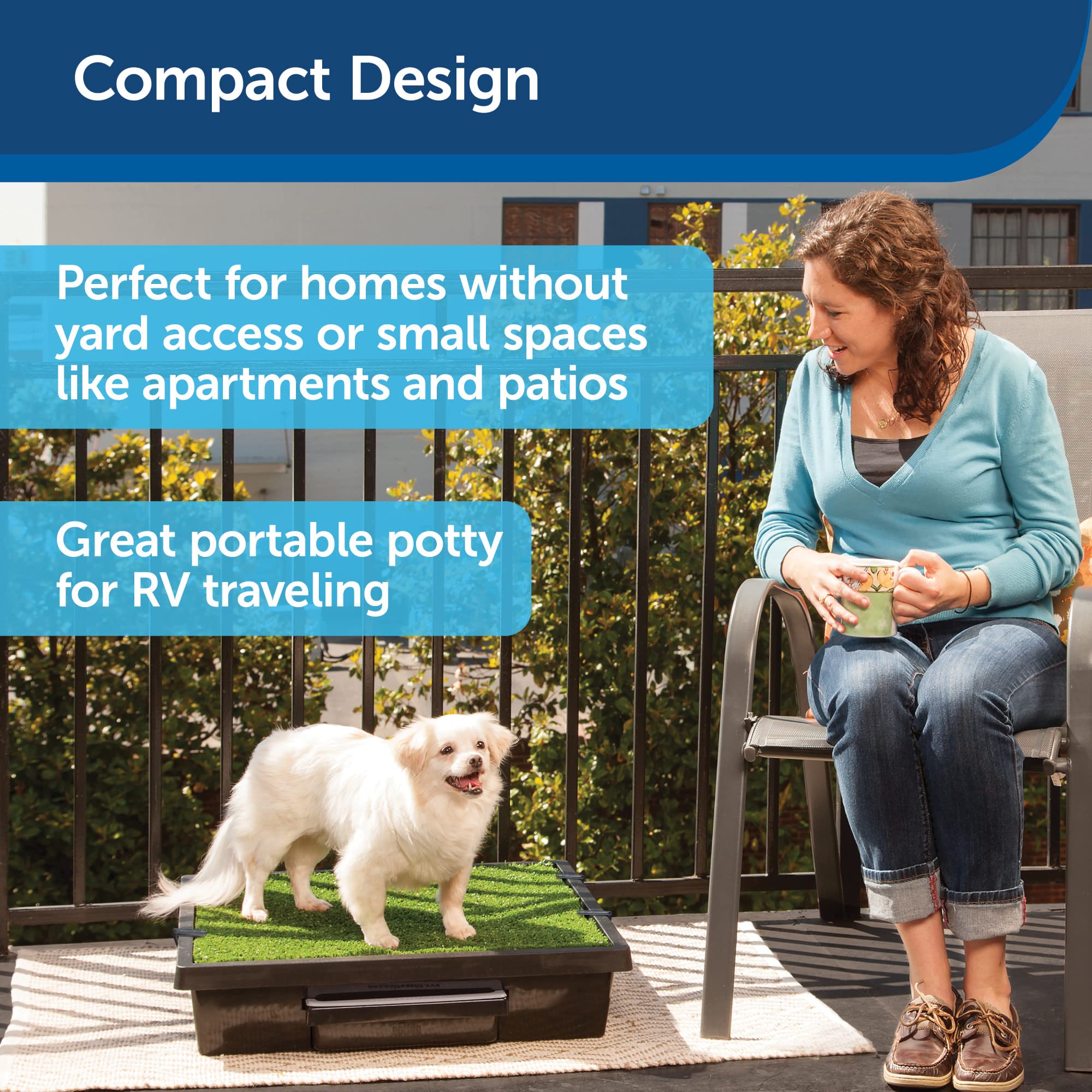 PetSafe Pet Loo Portable Dog Potty - Pet Toilet Alternative for Puppy Pads - Small - Perfect for House Training - Easy-to-Clean