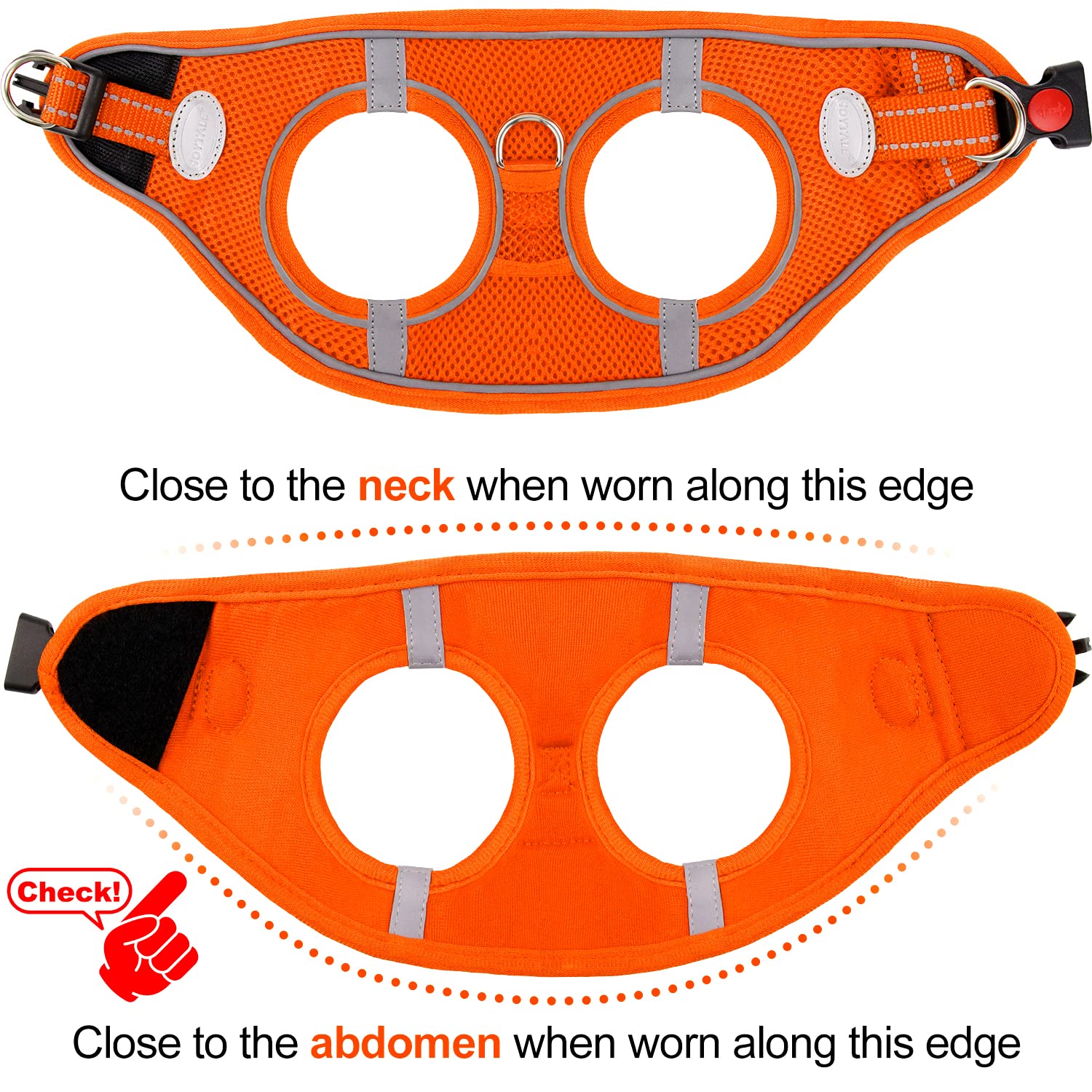 Joytale Step In Dog Harness,12 Colors,Breathable Mesh Vest Harness,Reflective Soft Padded Harnesses For Small And Medium Dogs,Orange,M